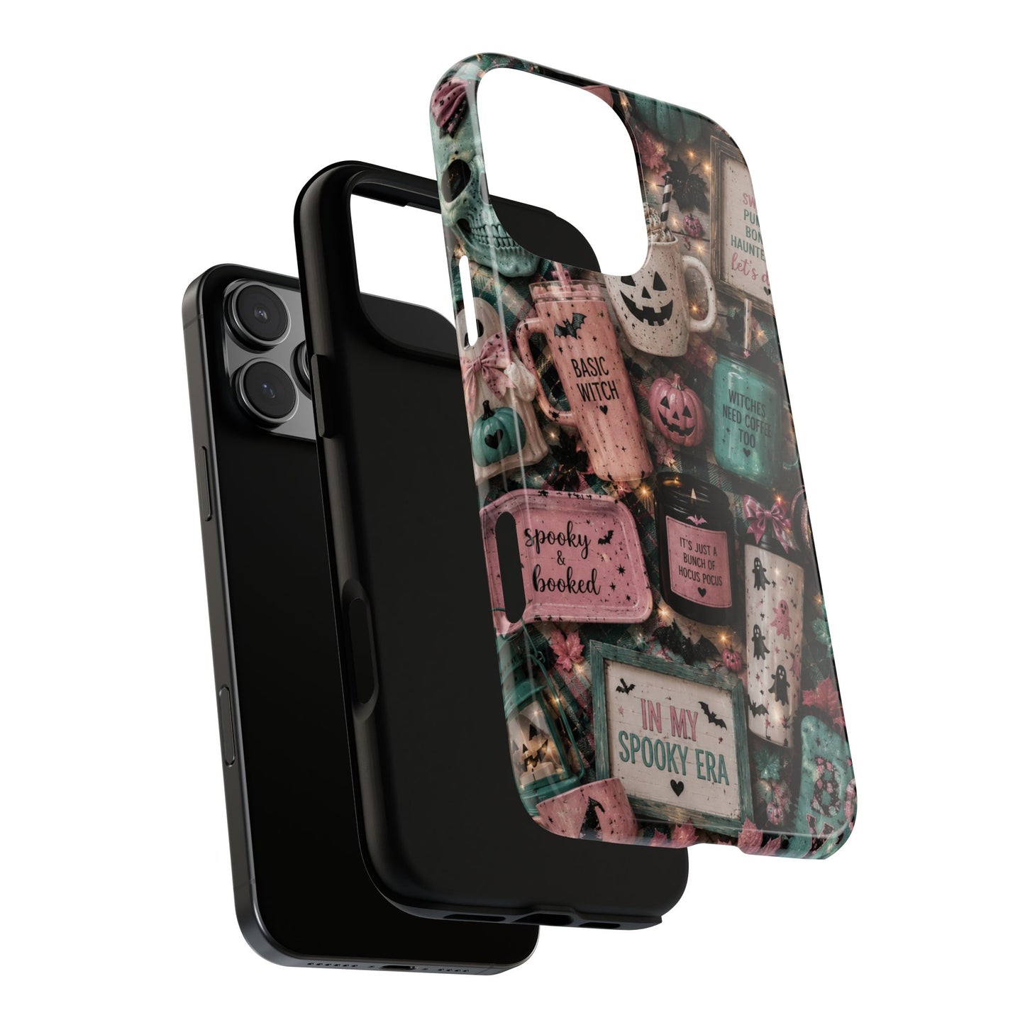 Sunflower Porch Co Spooky Mugs & Pumpkins Tough Cases | Halloween Collage Phone Case