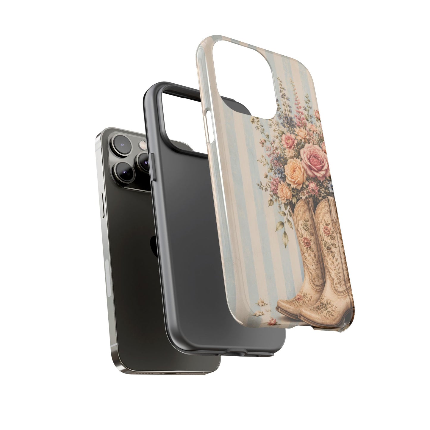 Sunflower Porch Co Vintage Floral Cowboy Boots phone case | iPhone protective case