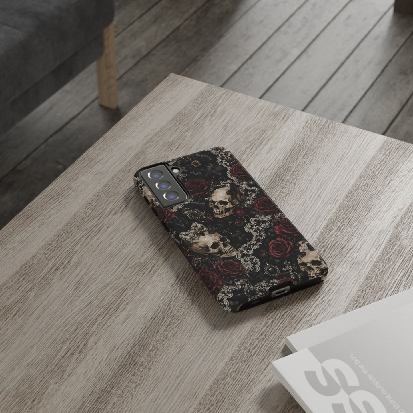 Skull and Red Roses phone case | Tough Cases