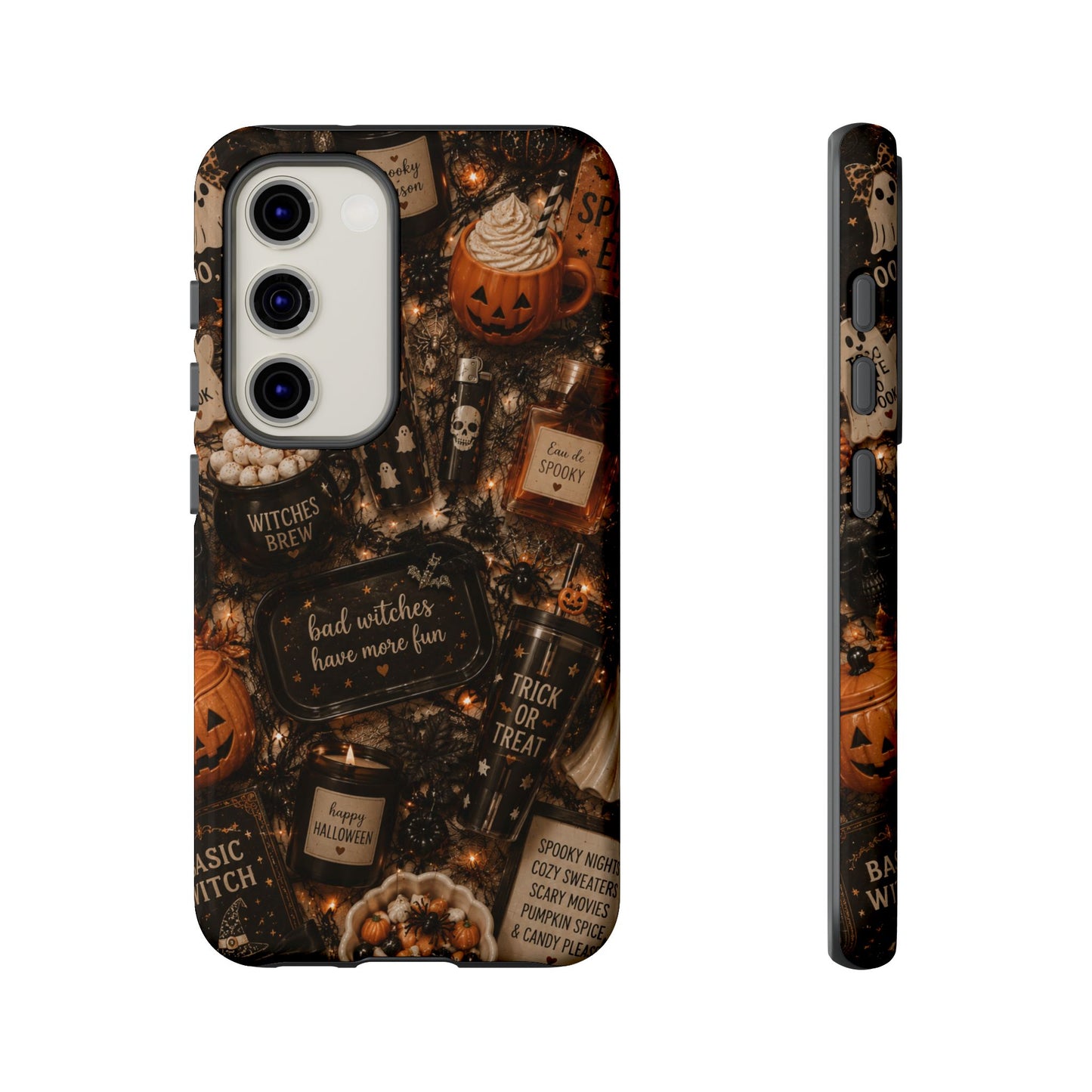 Sunflower Porch Co Halloween Collage phone case | spooky pumpkin witchy design