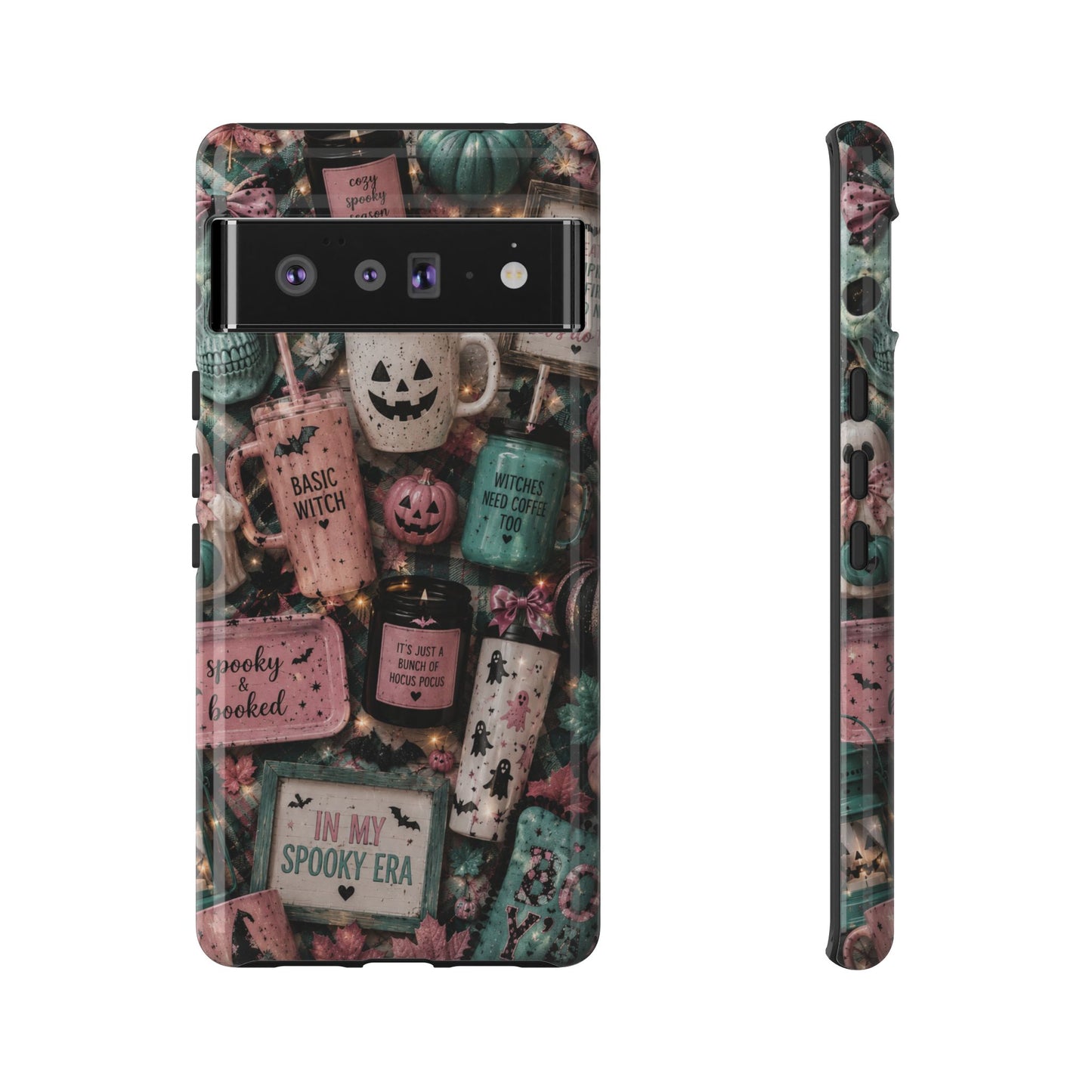Sunflower Porch Co Spooky Mugs & Pumpkins Tough Cases | Halloween Collage Phone Case