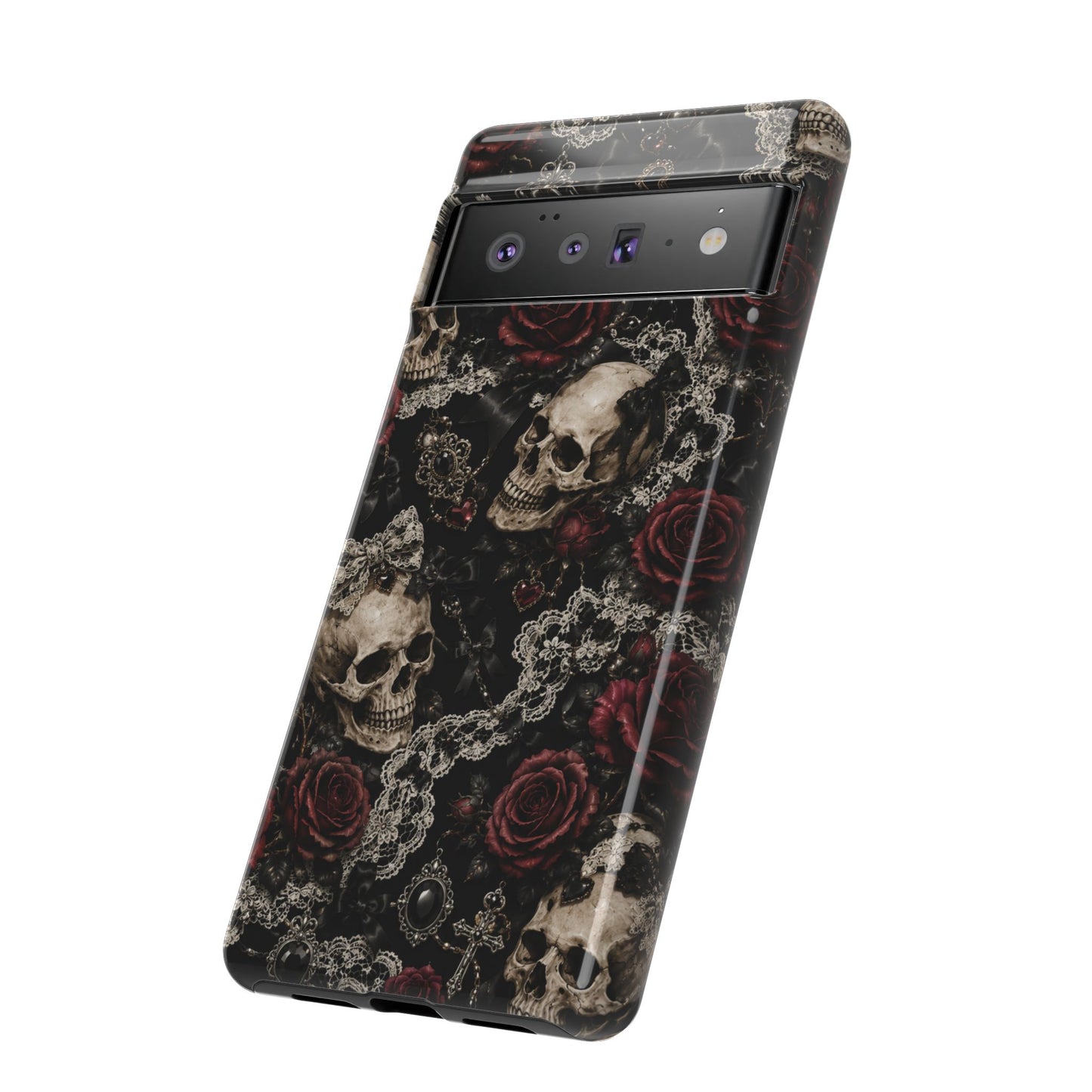 Skull and Red Roses phone case | Tough Cases