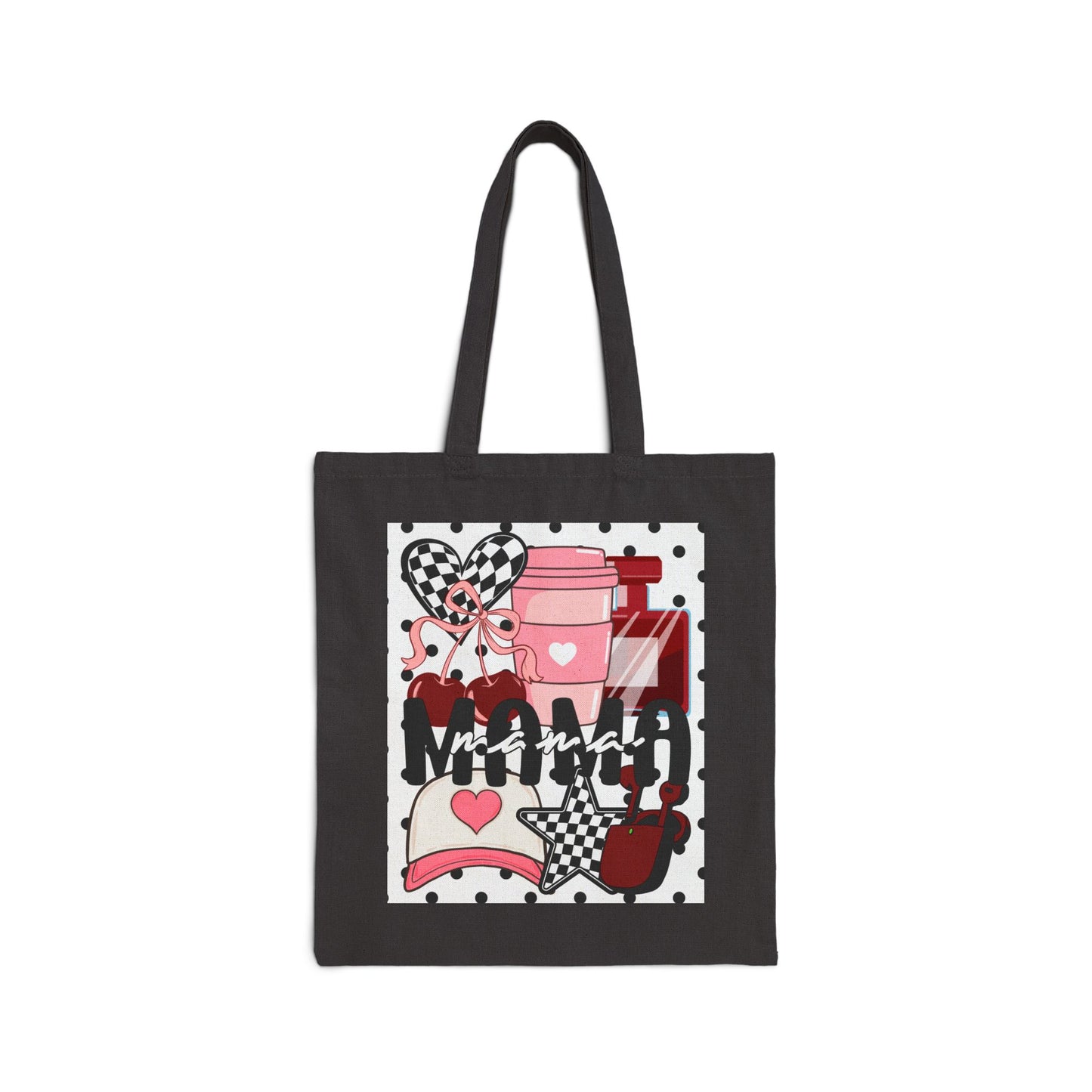 Valentine Coffee Hearts Tote Bag | Love Coffee Pattern Canvas Tote