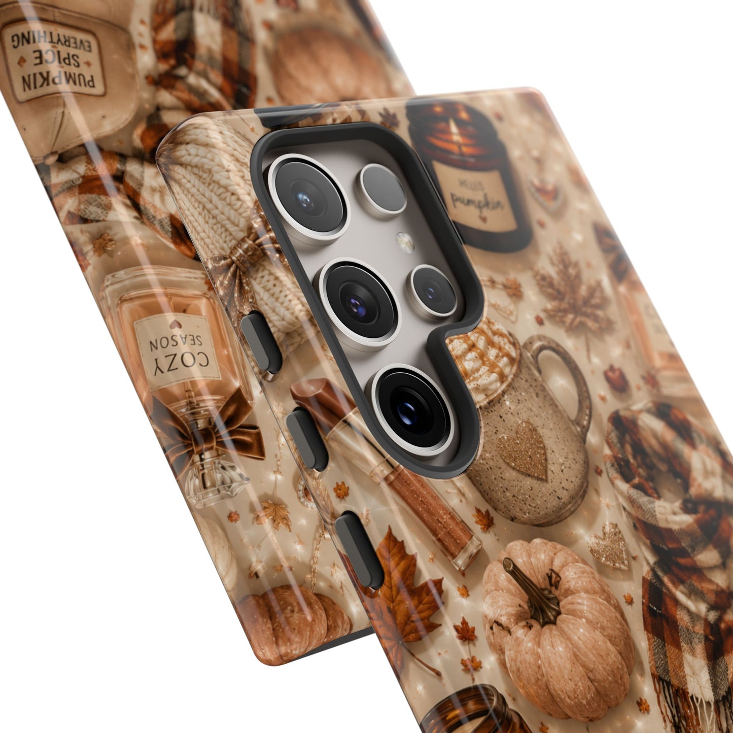 Sunflower Porch Co Cozy Autumn Mug and Pumpkin Pattern Phone Case | Fall Aesthetic