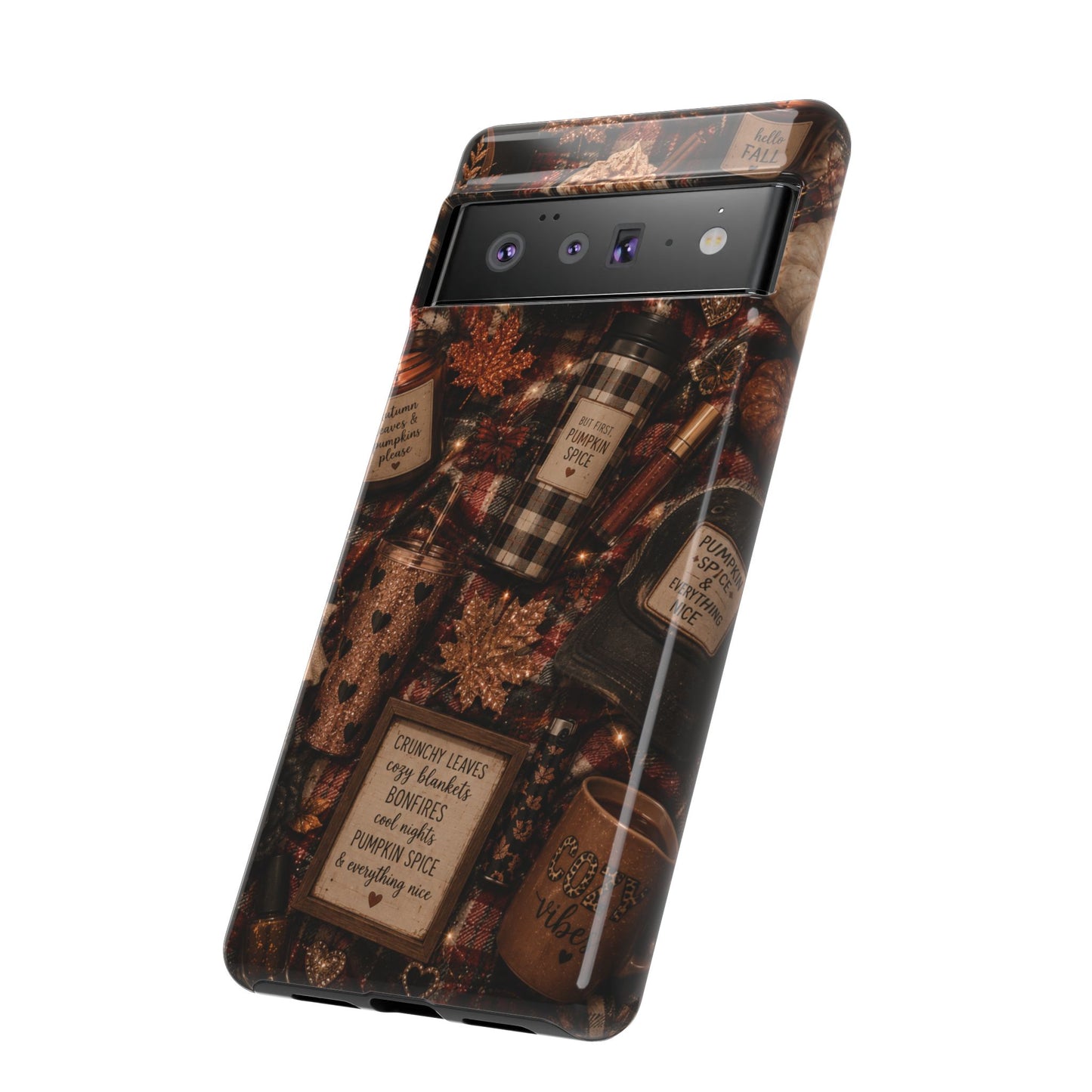 Sunflower Porch Co Cozy Pumpkin Spice Pattern Phone Case | Tough Cases