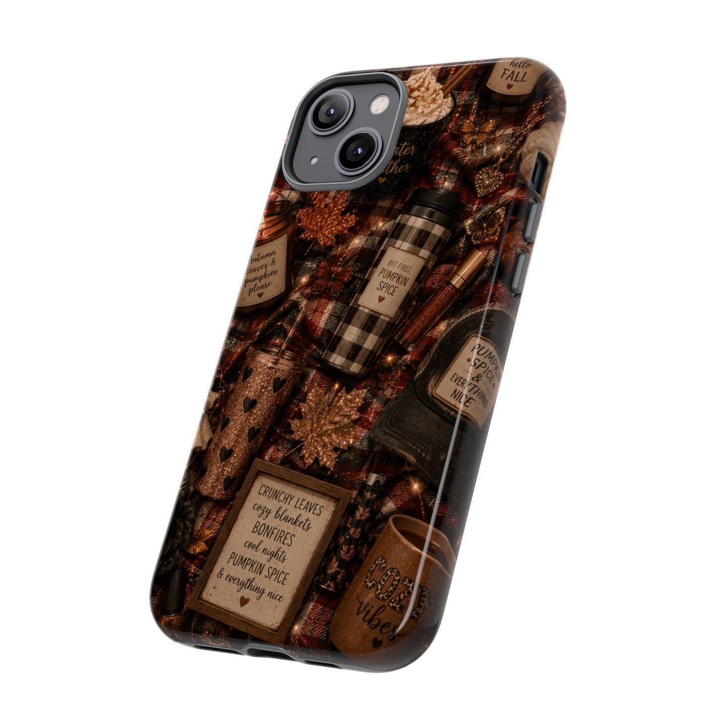 Sunflower Porch Co Cozy Pumpkin Spice Pattern Phone Case | Tough Cases