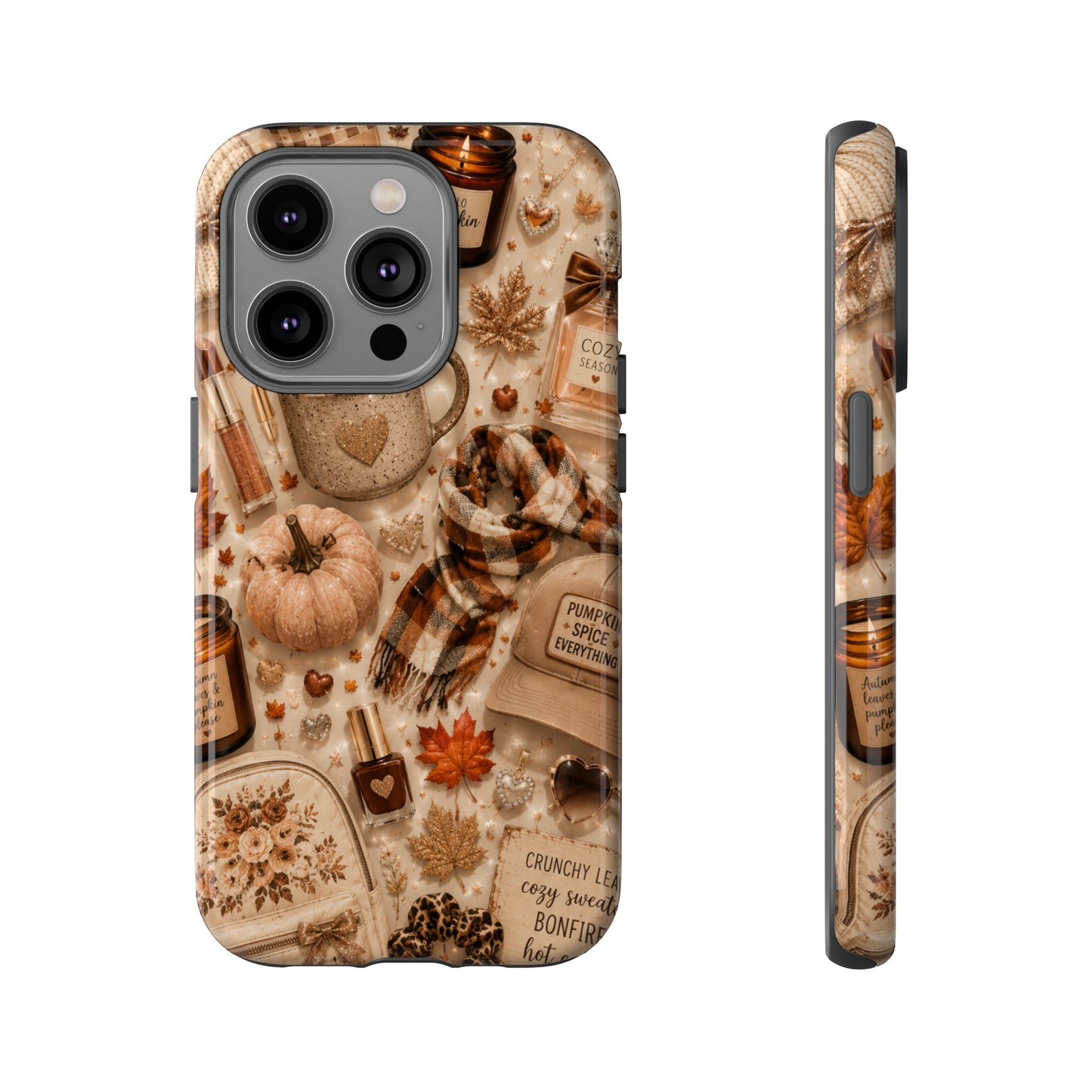 Sunflower Porch Co Cozy Autumn Mug and Pumpkin Pattern Phone Case | Fall Aesthetic