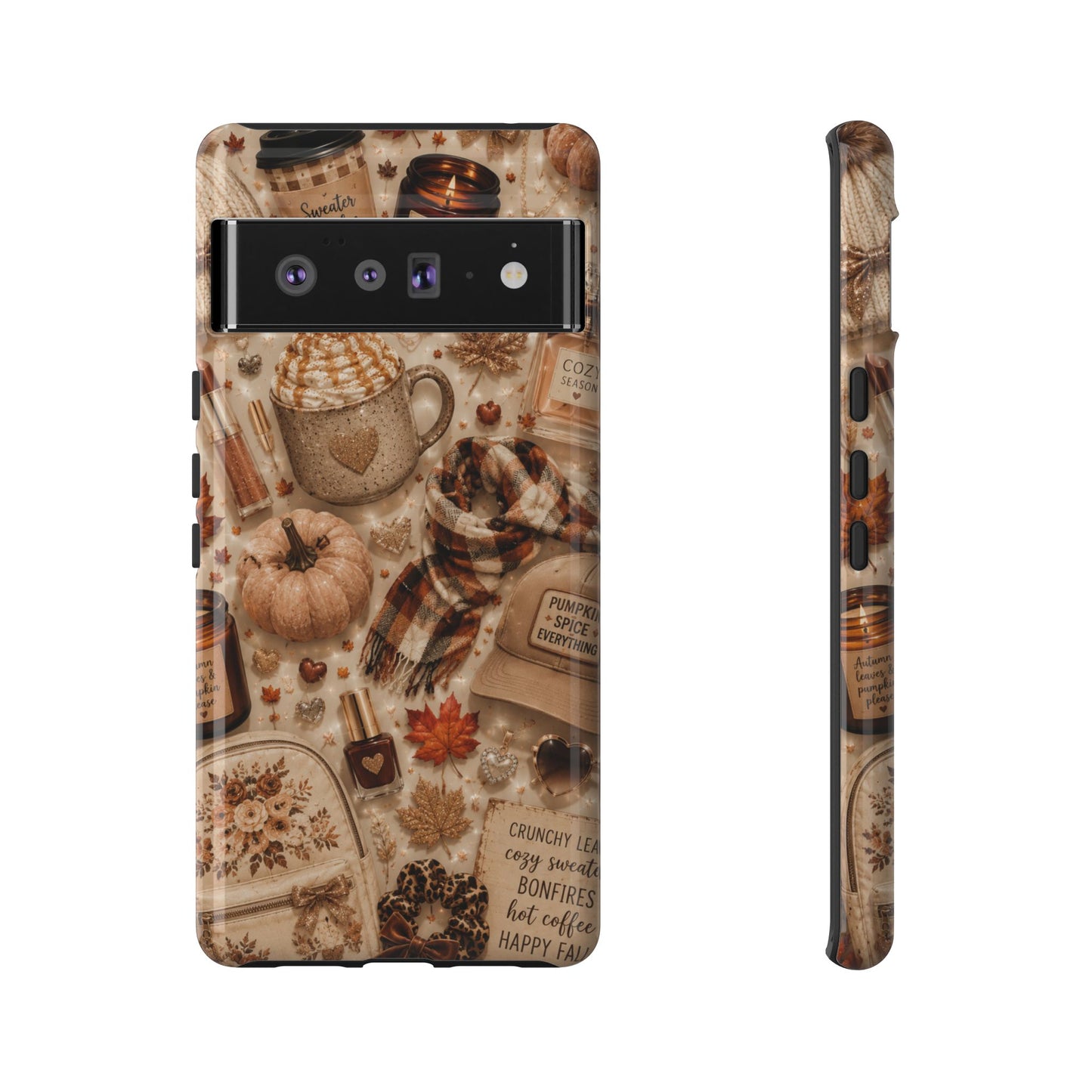 Sunflower Porch Co Cozy Autumn Mug and Pumpkin Pattern Phone Case | Fall Aesthetic