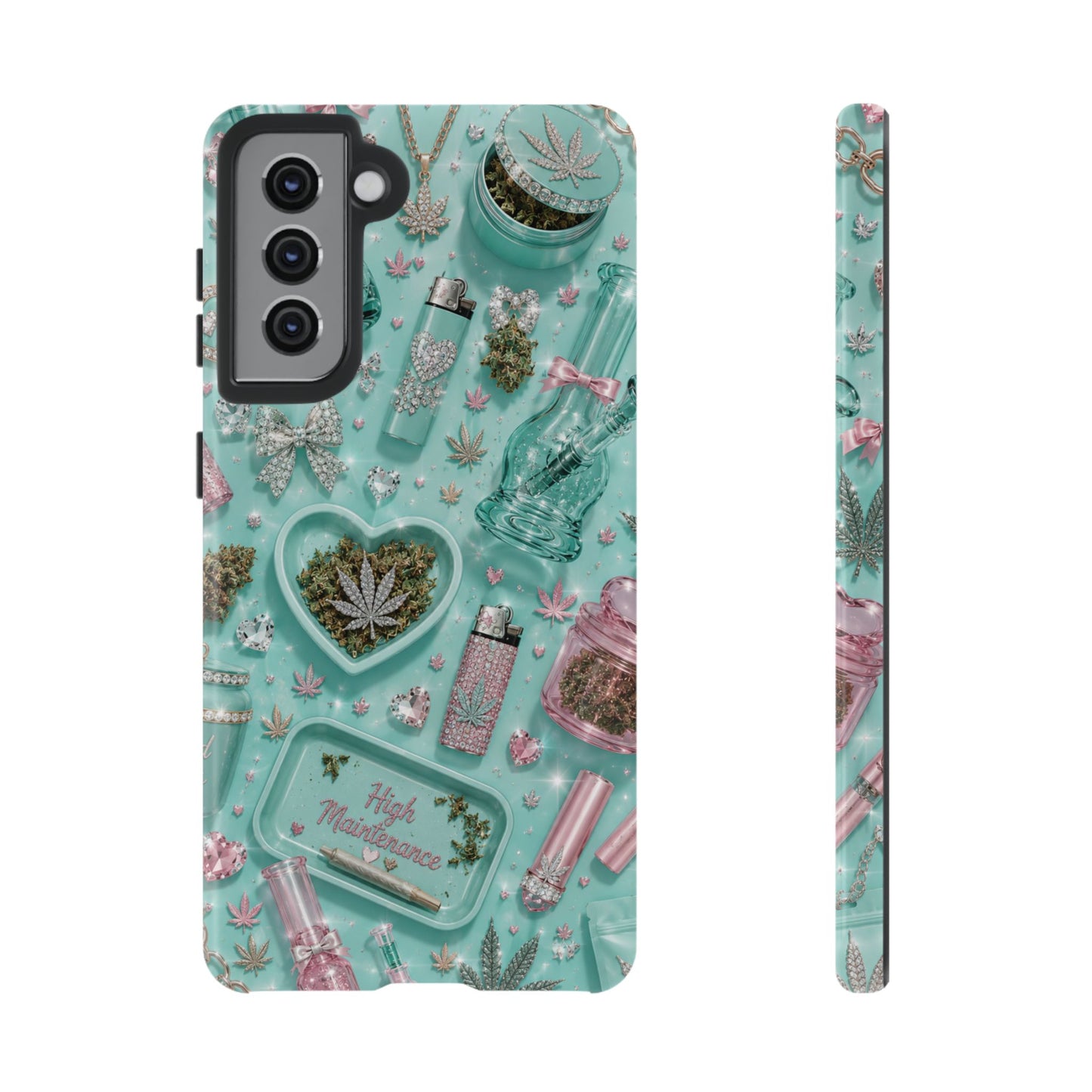 Sunflower Porch Co Mint Cannabis Pattern Phone Case | Tough Case