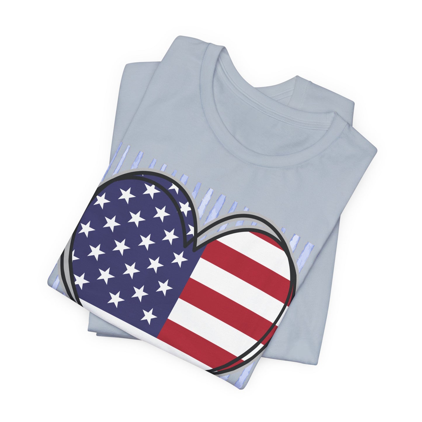 Sunflower Porch Co 4th of July Heart American Flag Tee | Patriotic Independence Day Shirt