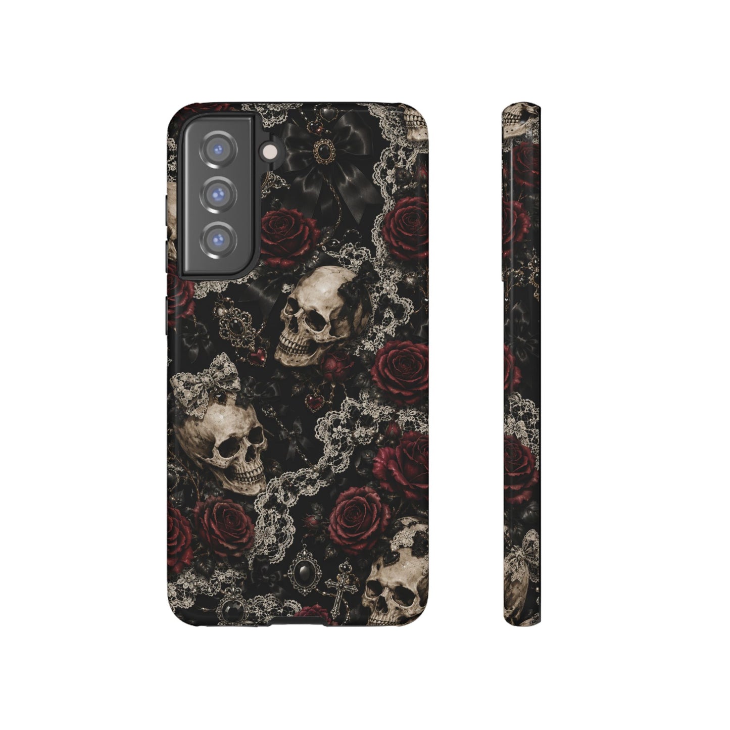 Skull and Red Roses phone case | Tough Cases