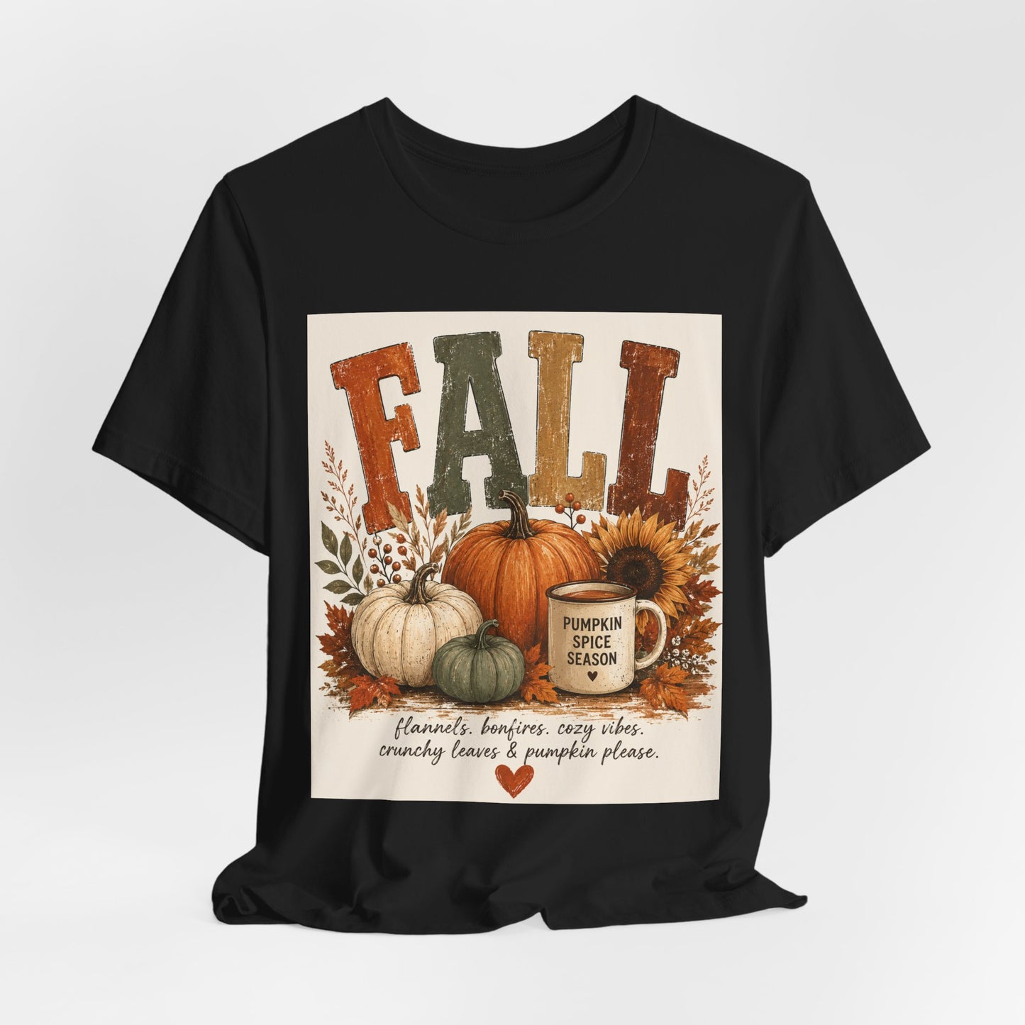 Sunflower Porch Co Fall Pumpkin Harvest T-Shirt | Pumpkin Spice Season Tee
