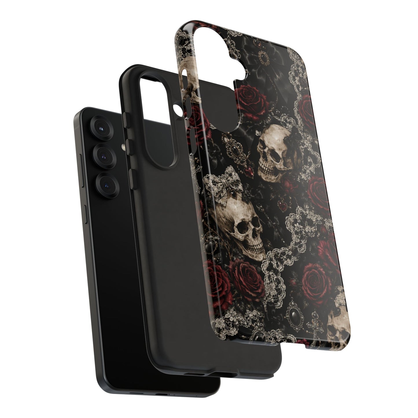 Skull and Red Roses phone case | Tough Cases