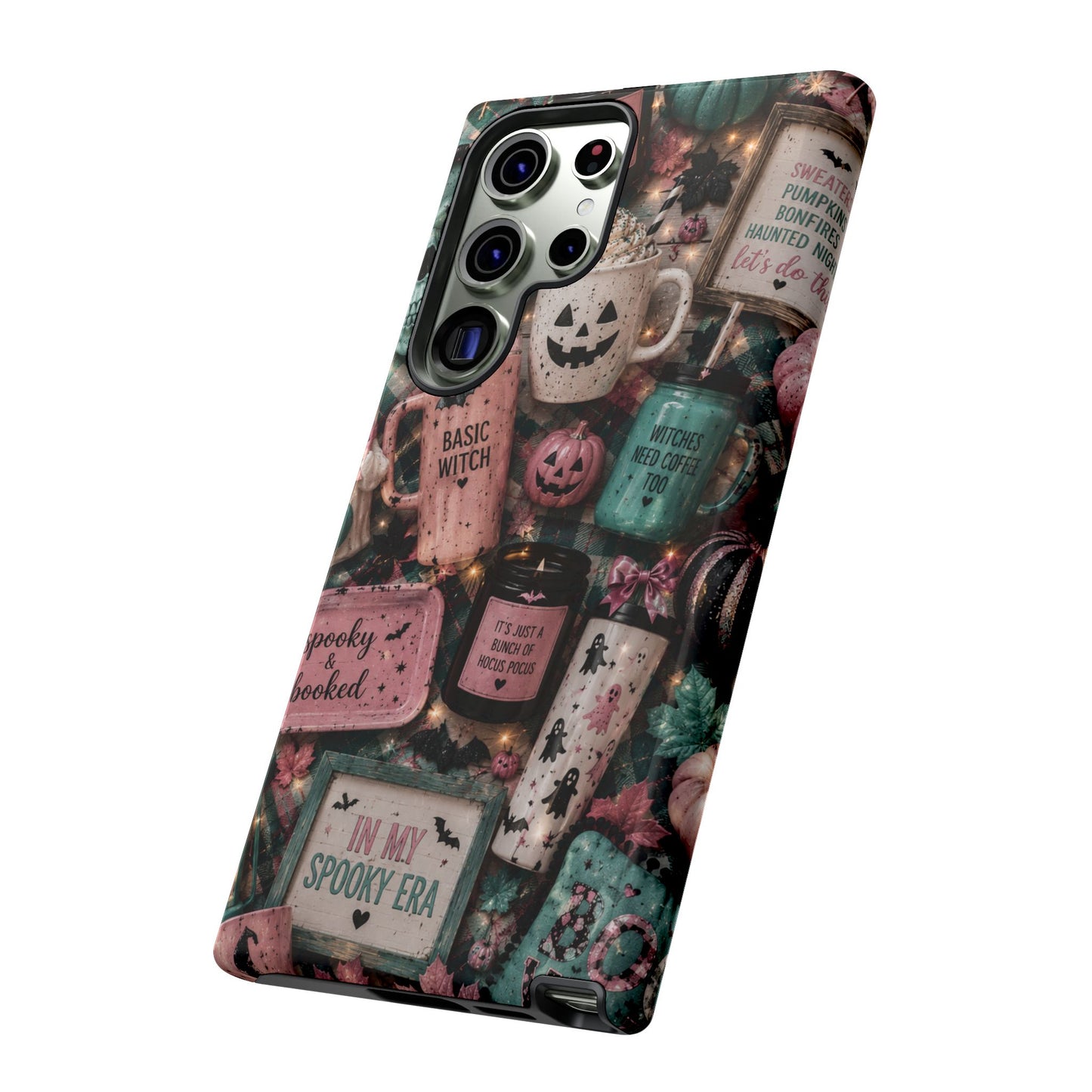 Sunflower Porch Co Spooky Mugs & Pumpkins Tough Cases | Halloween Collage Phone Case