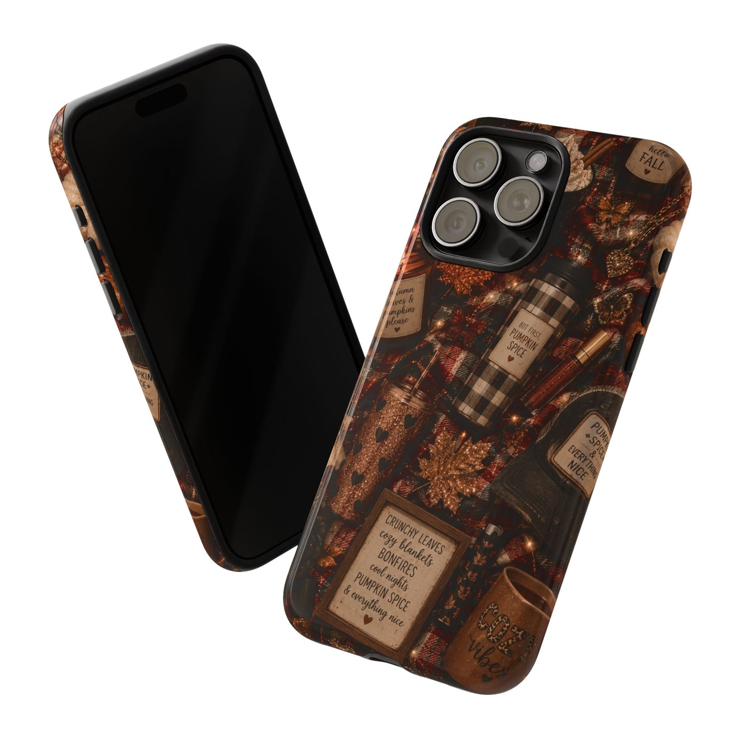 Sunflower Porch Co Cozy Pumpkin Spice Pattern Phone Case | Tough Cases
