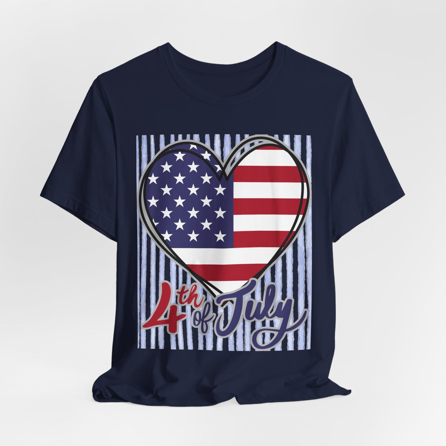 Sunflower Porch Co 4th of July Heart American Flag Tee | Patriotic Independence Day Shirt