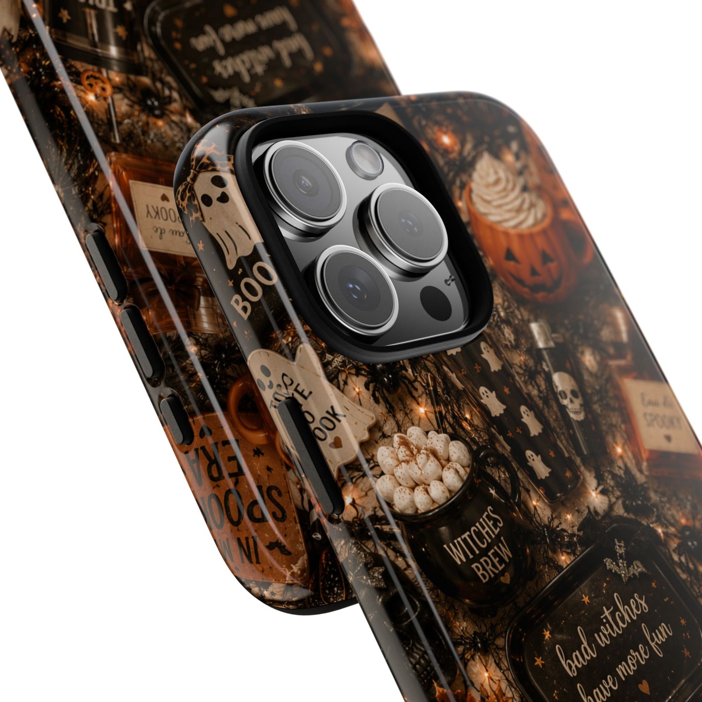 Sunflower Porch Co Halloween Collage phone case | spooky pumpkin witchy design