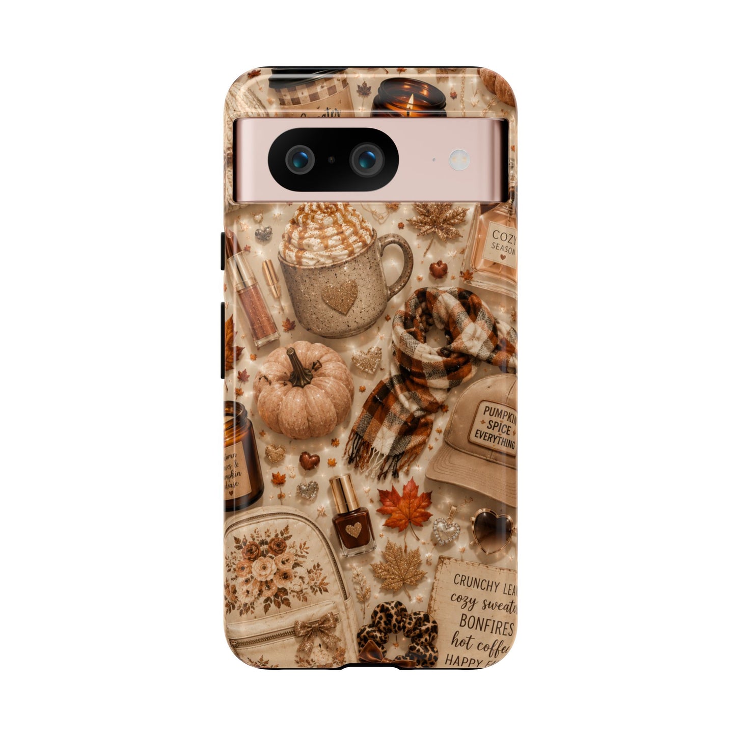 Sunflower Porch Co Cozy Autumn Mug and Pumpkin Pattern Phone Case | Fall Aesthetic