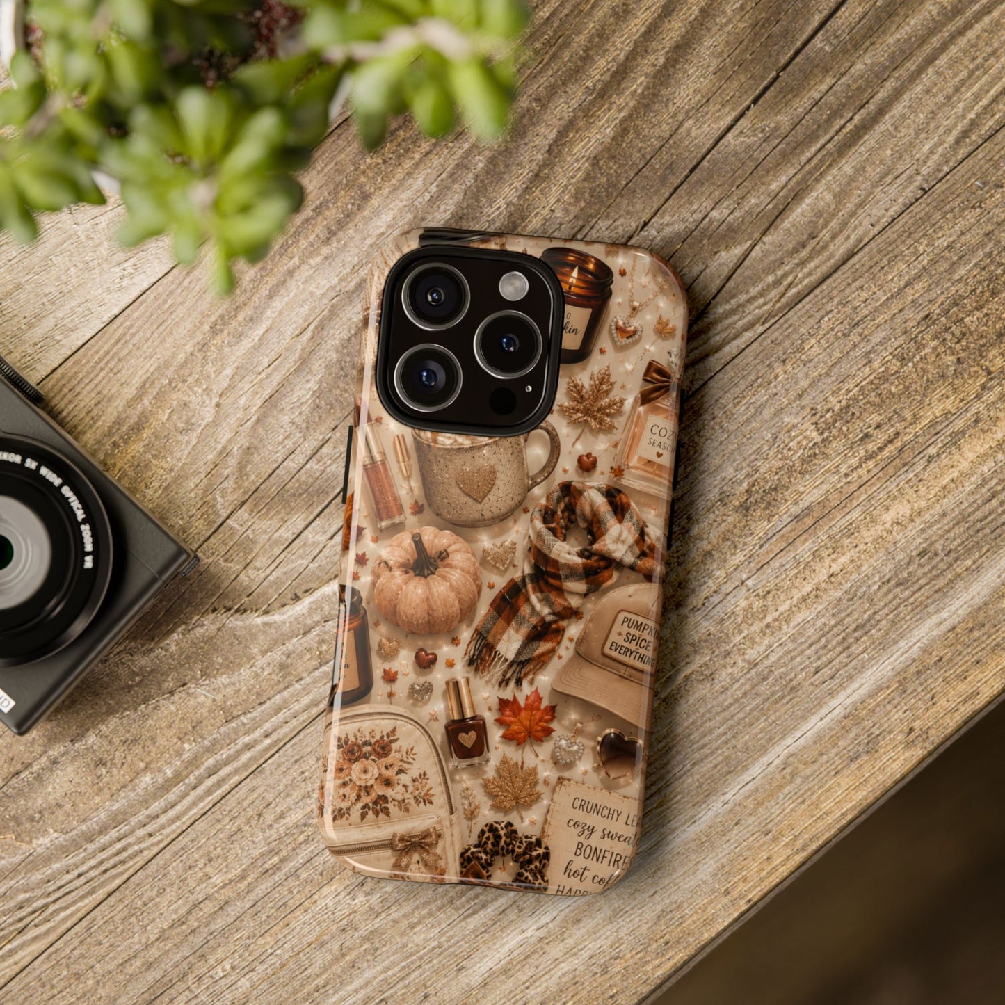 Sunflower Porch Co Cozy Autumn Mug and Pumpkin Pattern Phone Case | Fall Aesthetic