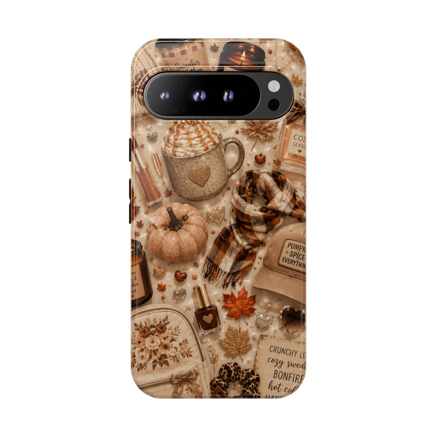 Sunflower Porch Co Cozy Autumn Mug and Pumpkin Pattern Phone Case | Fall Aesthetic