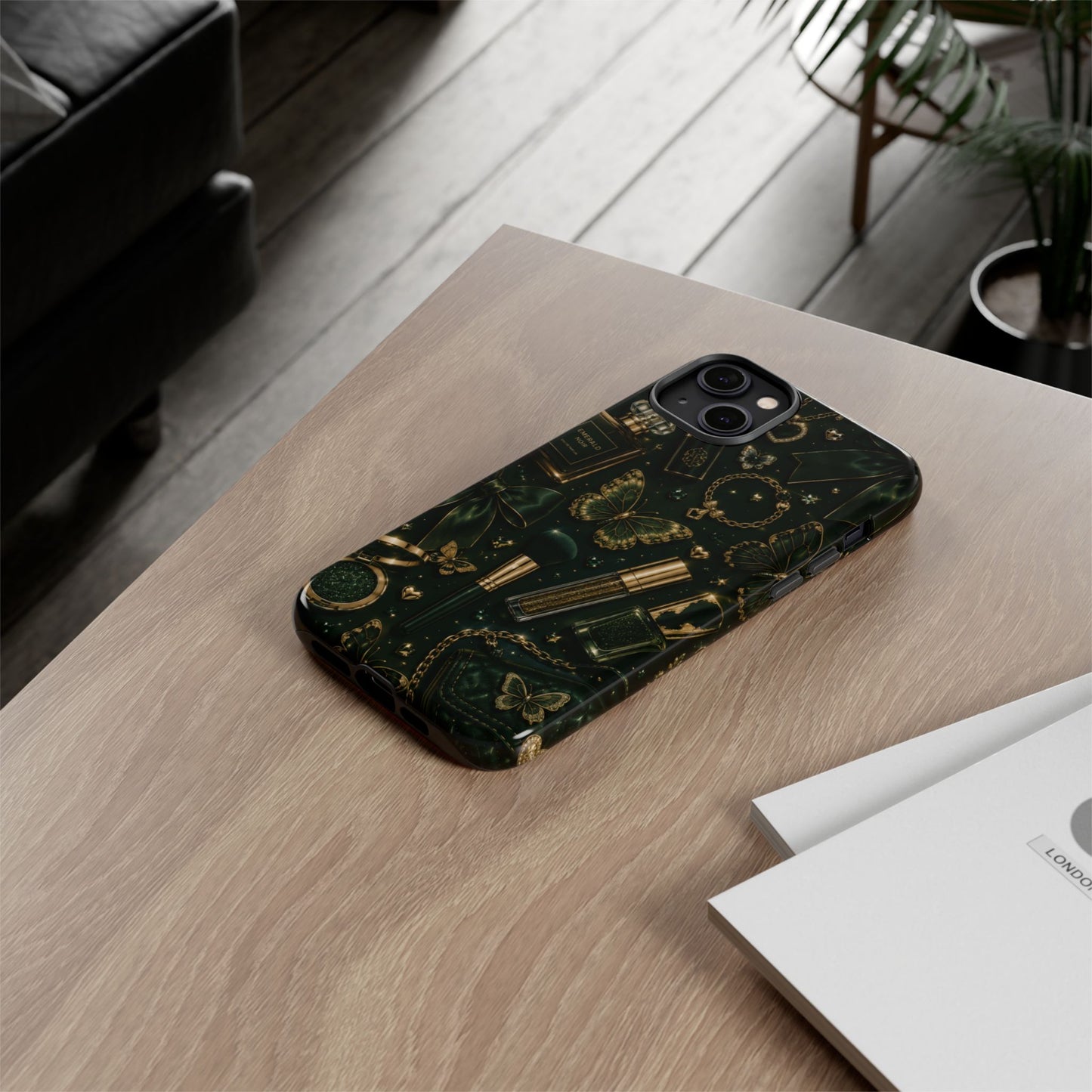 Sunflower Porch Co Vintage Gold Makeup Pattern Phone Case | Tough Case