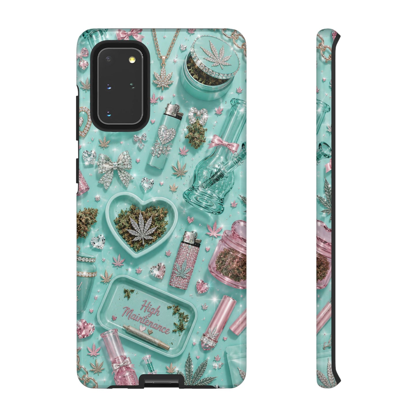 Sunflower Porch Co Mint Cannabis Pattern Phone Case | Tough Case