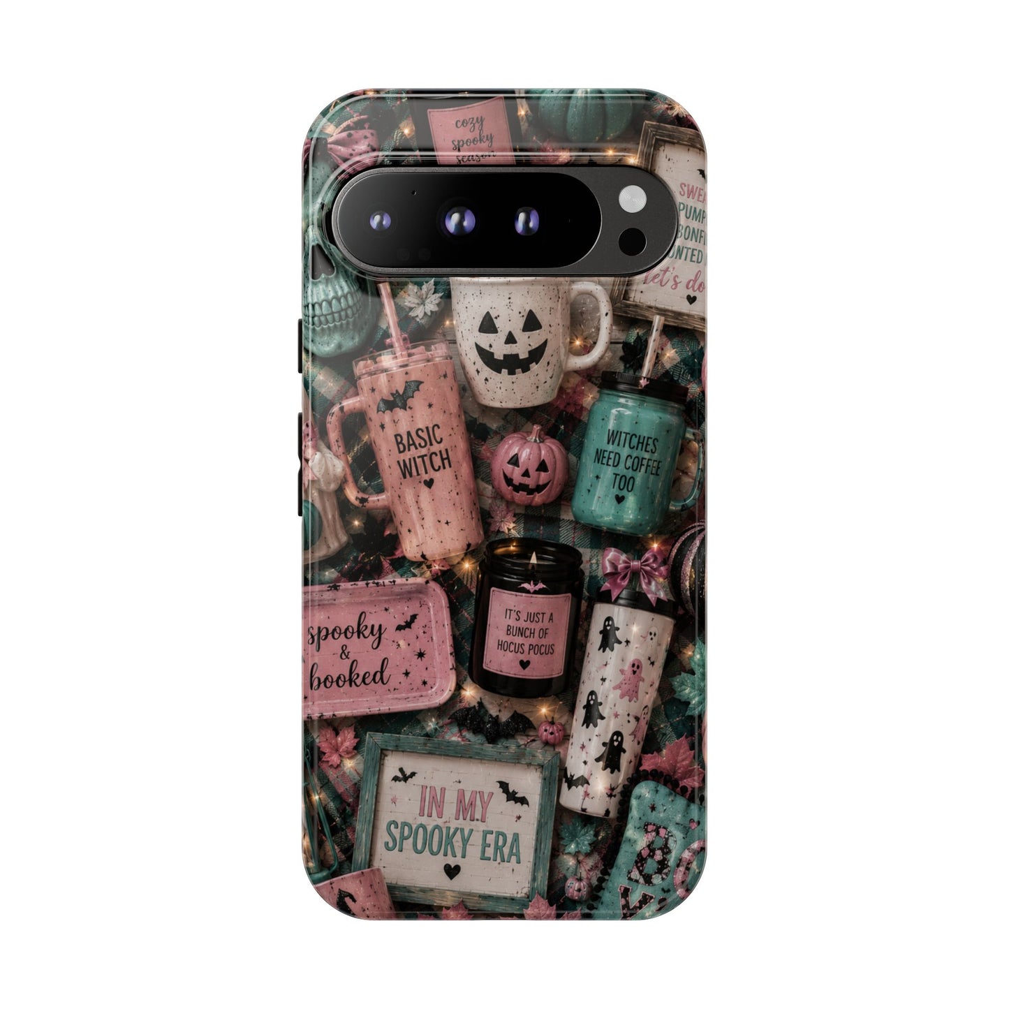 Sunflower Porch Co Spooky Mugs & Pumpkins Tough Cases | Halloween Collage Phone Case