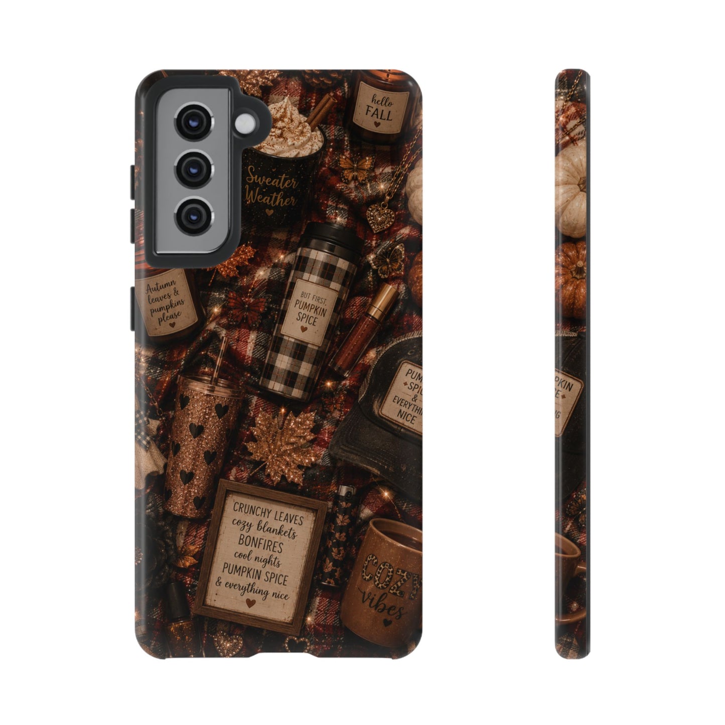 Sunflower Porch Co Cozy Pumpkin Spice Pattern Phone Case | Tough Cases