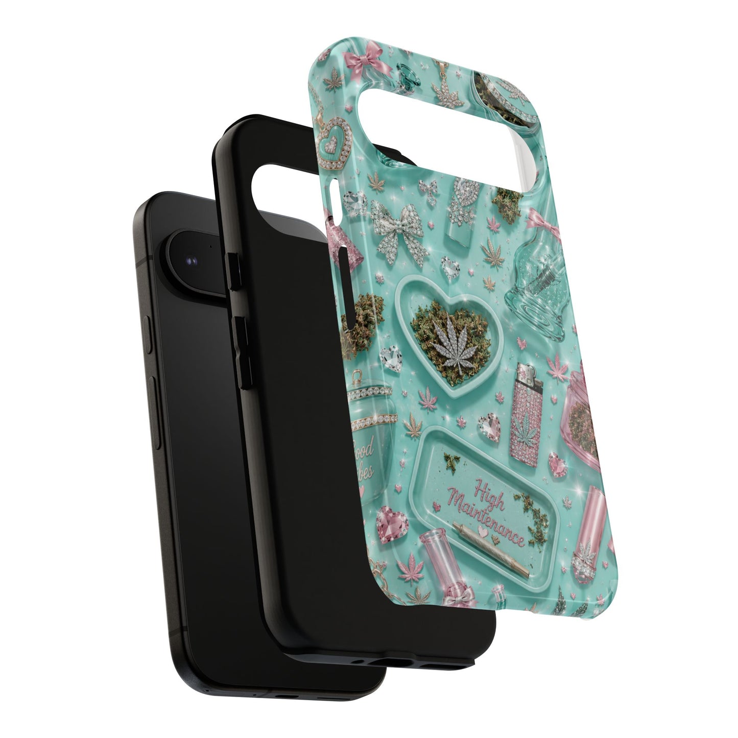 Sunflower Porch Co Mint Cannabis Pattern Phone Case | Tough Case