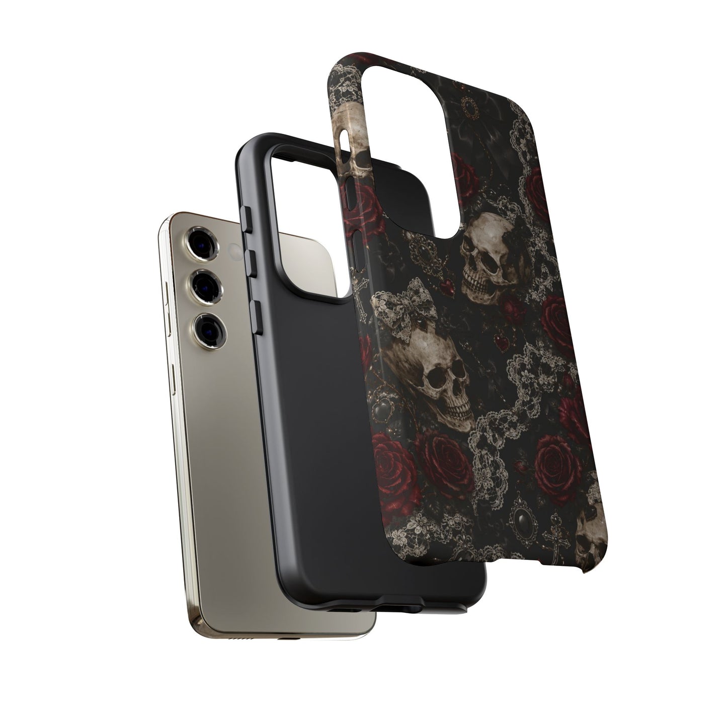 Skull and Red Roses phone case | Tough Cases