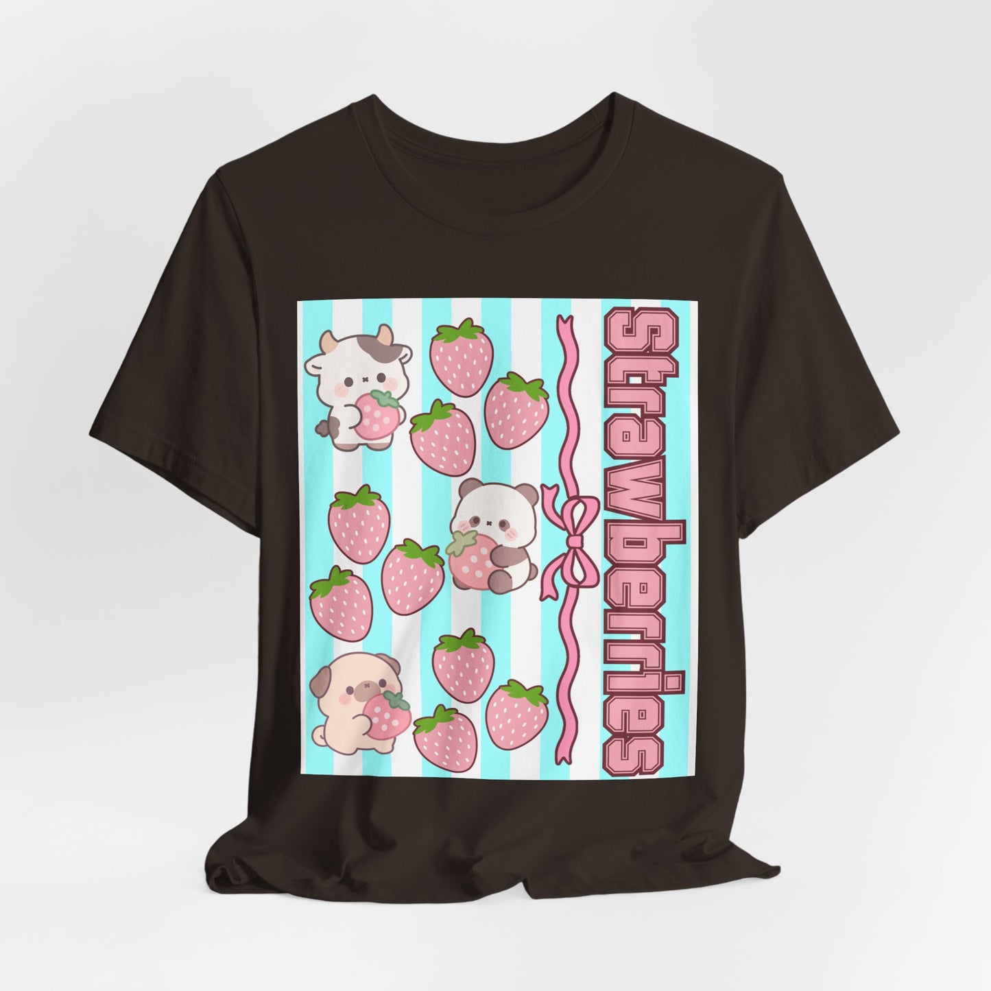 SunflowerPorchCo Kawaii Strawberry Puppies tee | Cute Strawberries and Puppies graphic tee