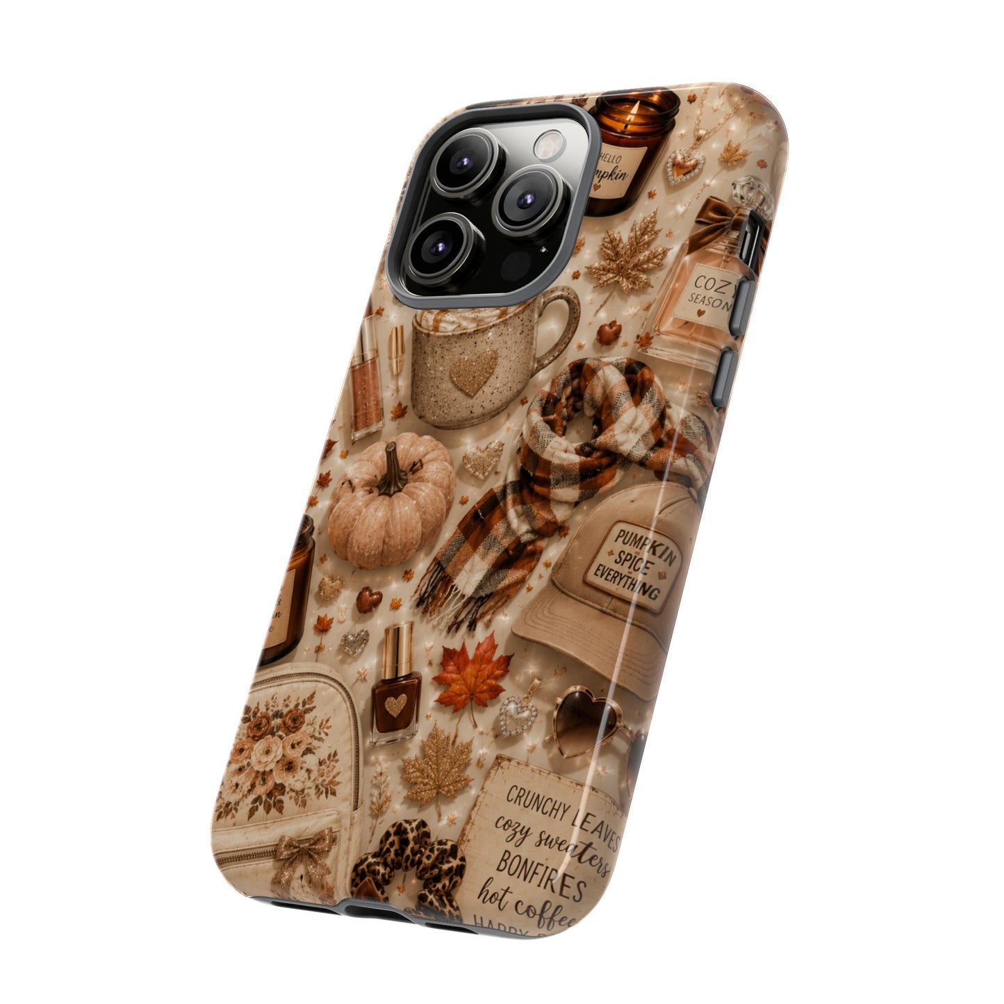 Sunflower Porch Co Cozy Autumn Mug and Pumpkin Pattern Phone Case | Fall Aesthetic