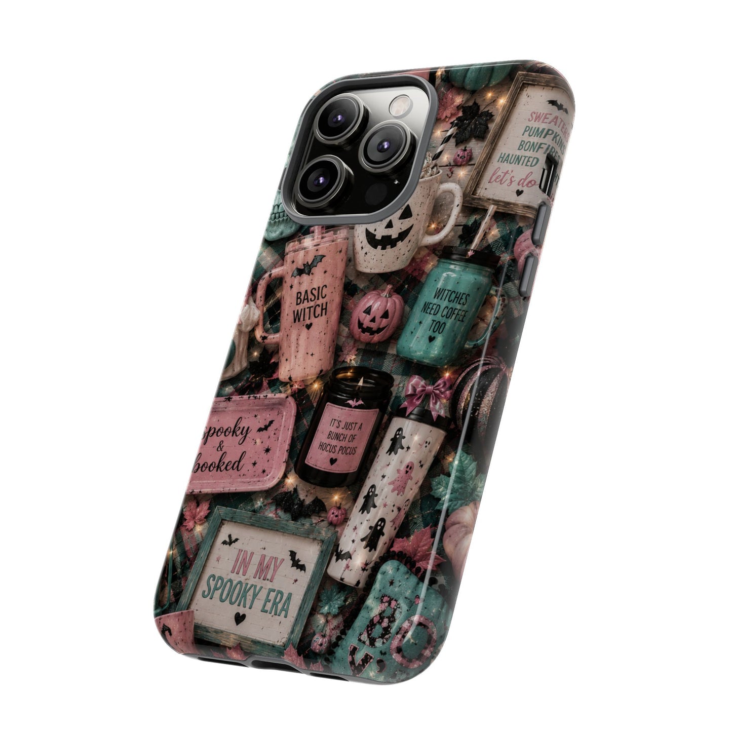 Sunflower Porch Co Spooky Mugs & Pumpkins Tough Cases | Halloween Collage Phone Case