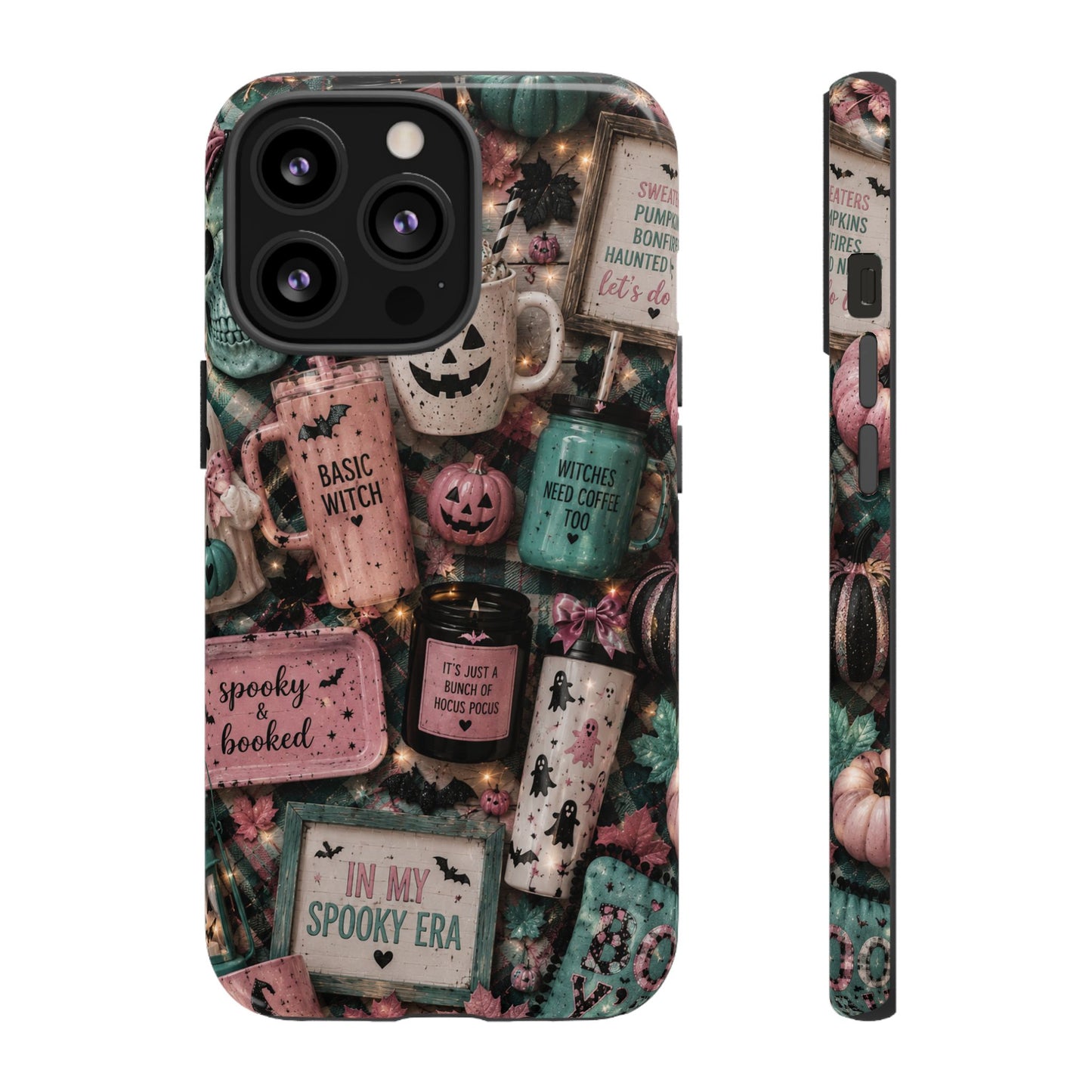 Sunflower Porch Co Spooky Mugs & Pumpkins Tough Cases | Halloween Collage Phone Case