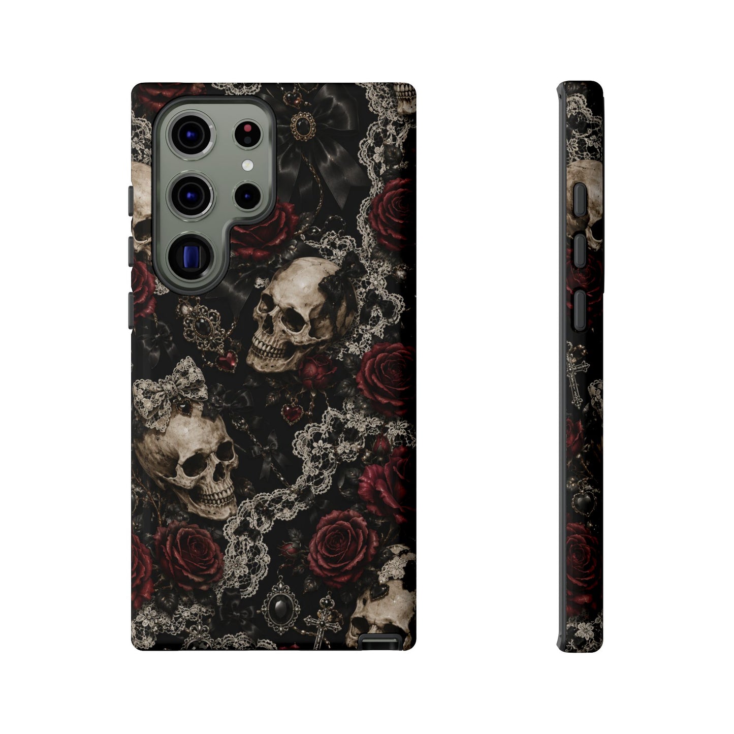 Skull and Red Roses phone case | Tough Cases