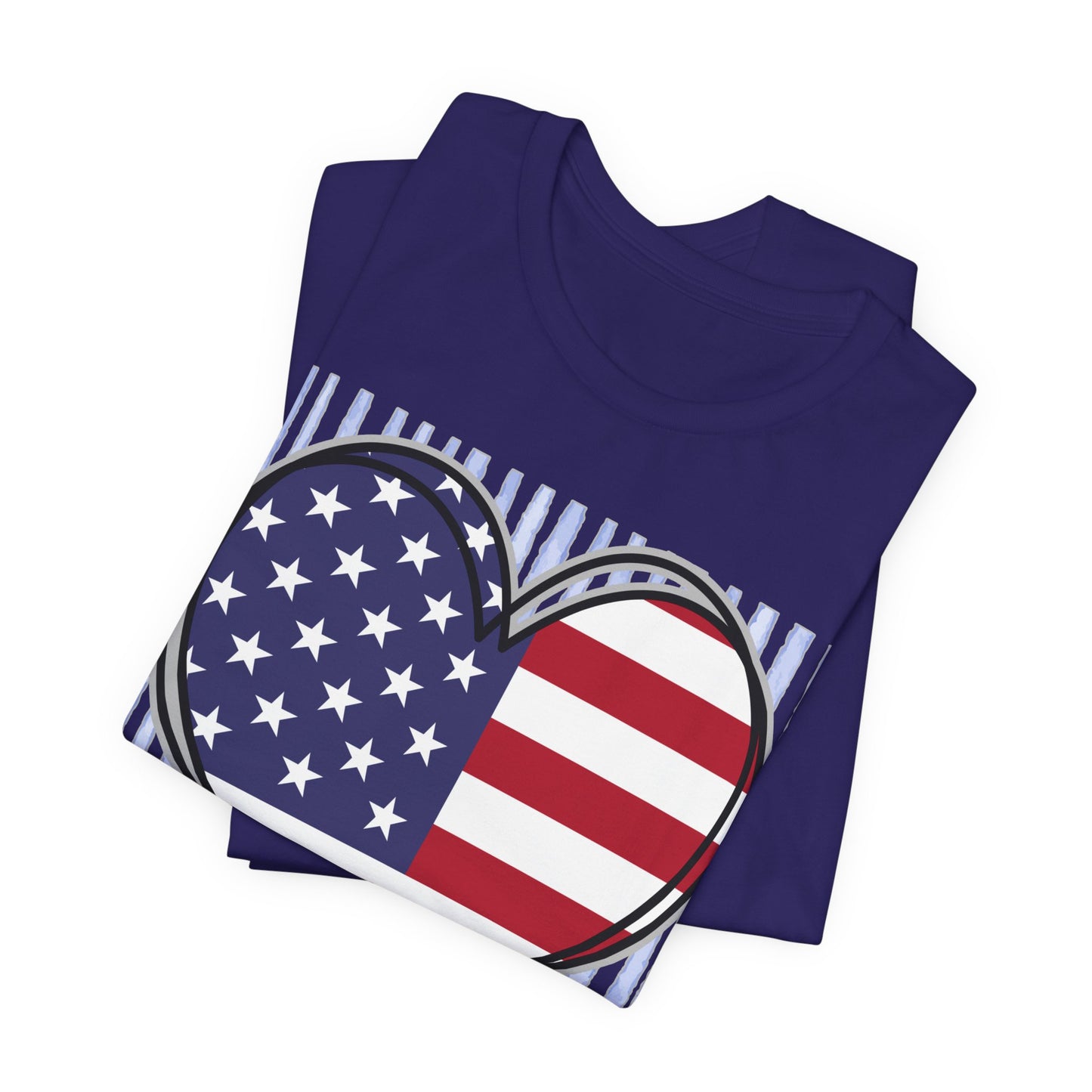 Sunflower Porch Co 4th of July Heart American Flag Tee | Patriotic Independence Day Shirt