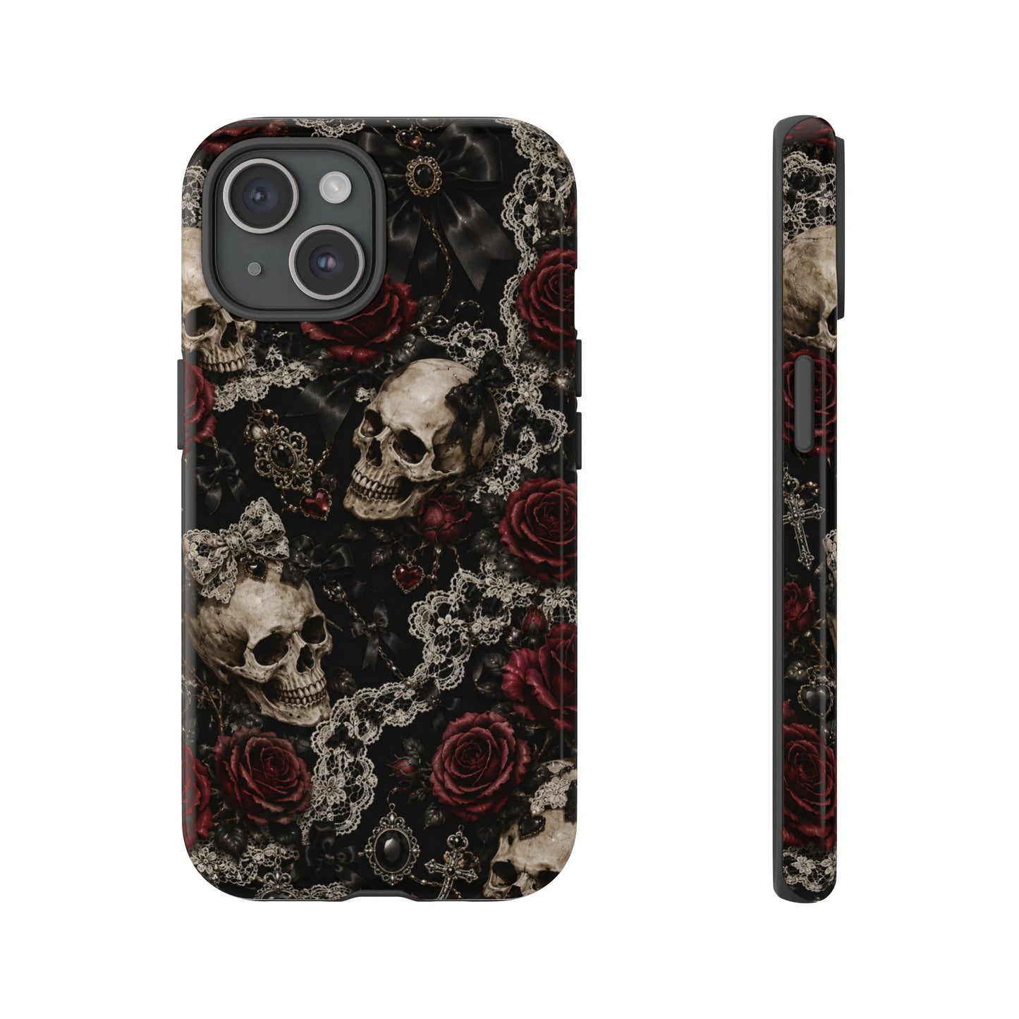 Skull and Red Roses phone case | Tough Cases