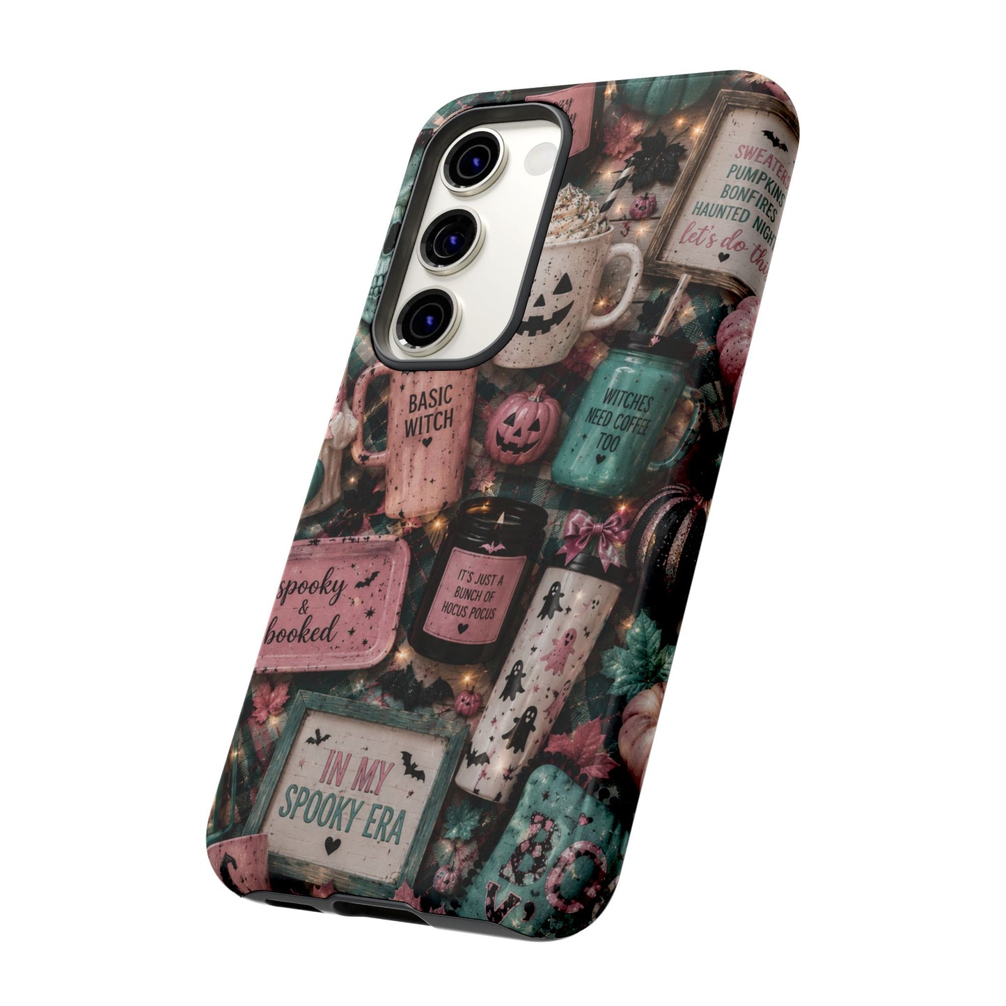 Sunflower Porch Co Spooky Mugs & Pumpkins Tough Cases | Halloween Collage Phone Case