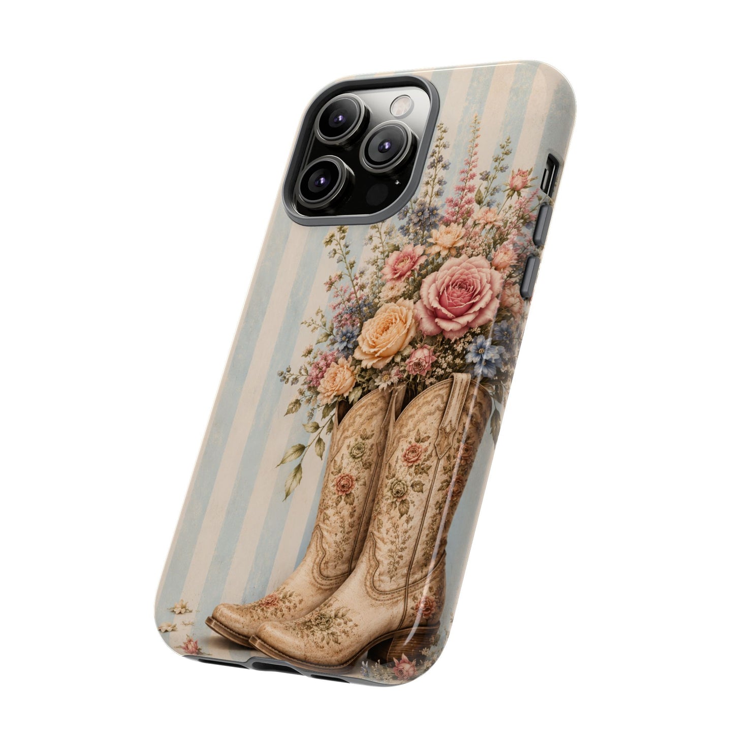 Sunflower Porch Co Vintage Floral Cowboy Boots phone case | iPhone protective case