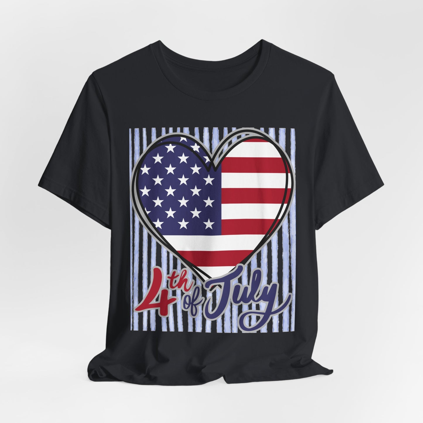 Sunflower Porch Co 4th of July Heart American Flag Tee | Patriotic Independence Day Shirt