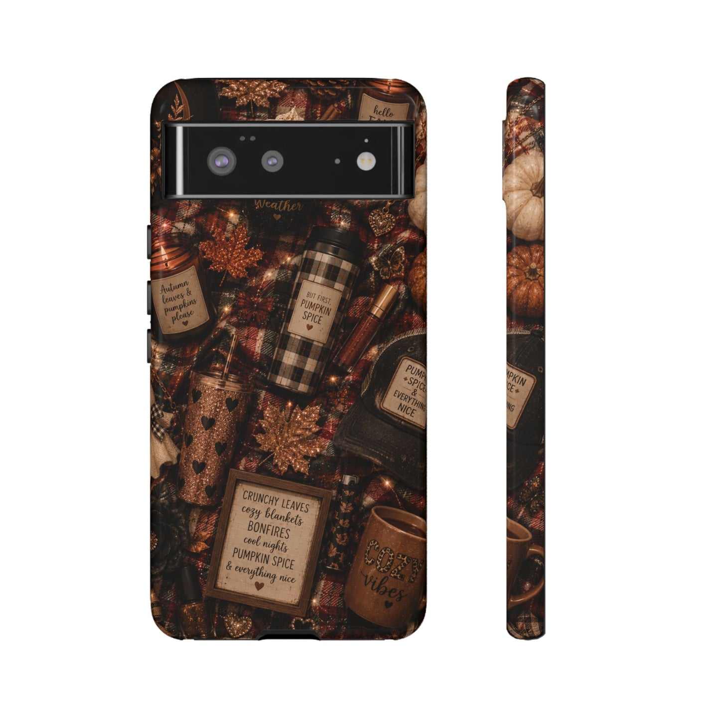 Sunflower Porch Co Cozy Pumpkin Spice Pattern Phone Case | Tough Cases