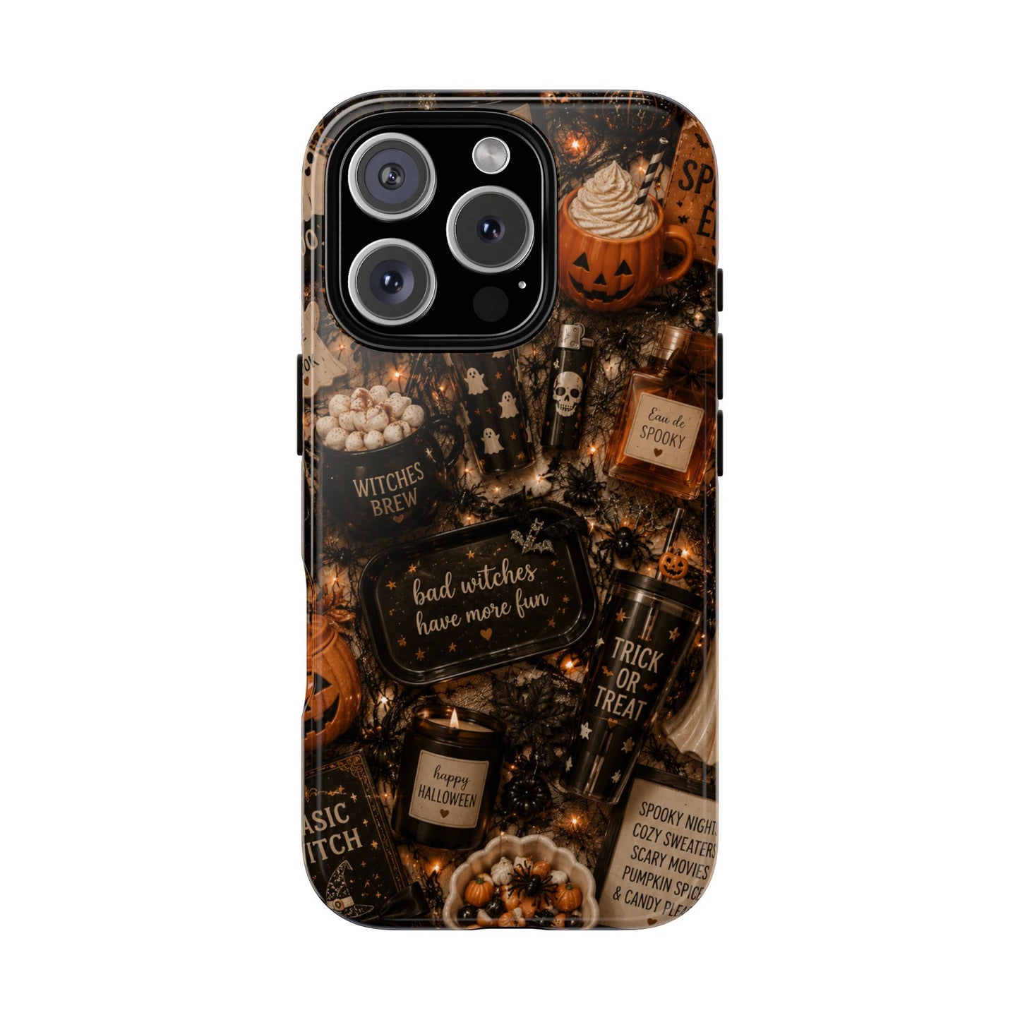 Sunflower Porch Co Halloween Collage phone case | spooky pumpkin witchy design