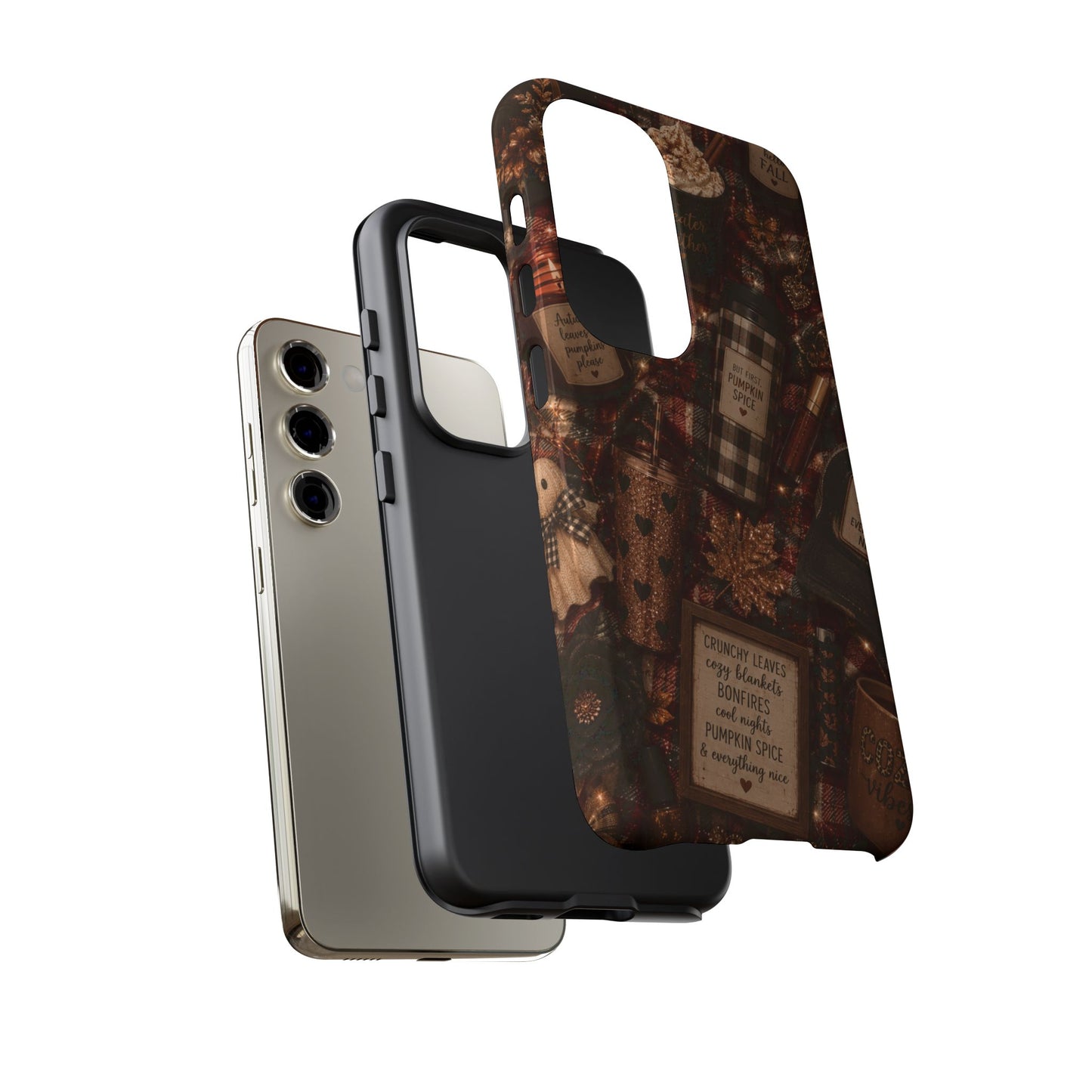 Sunflower Porch Co Cozy Pumpkin Spice Pattern Phone Case | Tough Cases