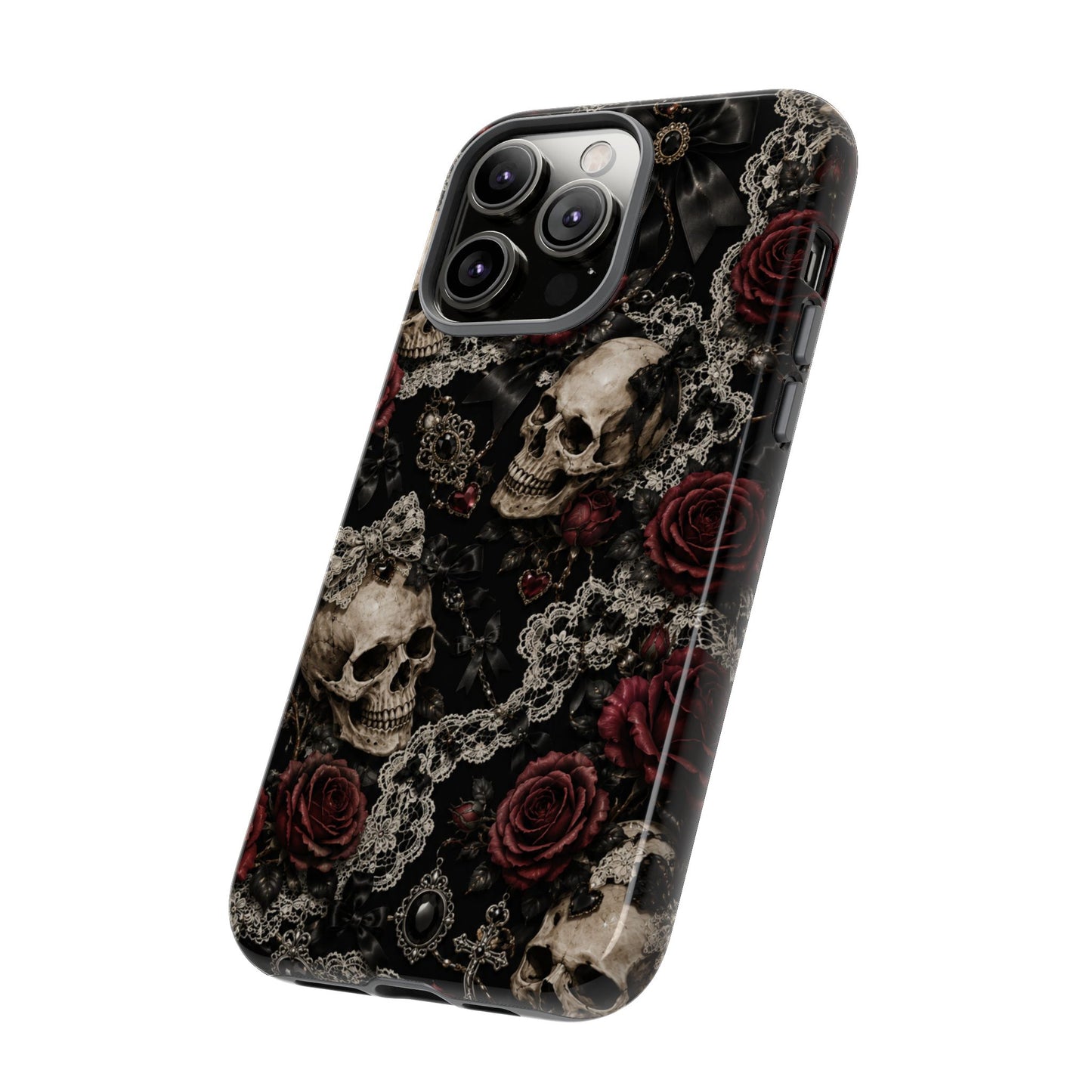 Skull and Red Roses phone case | Tough Cases