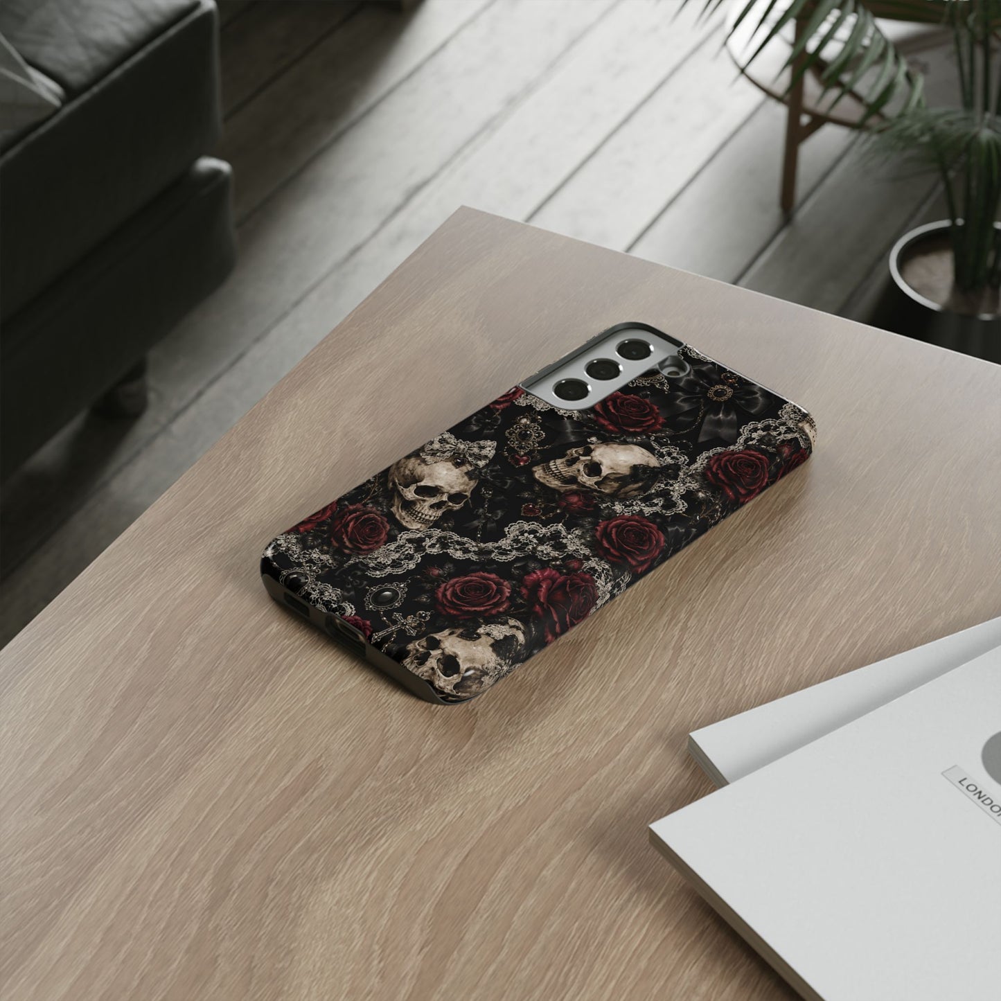 Skull and Red Roses phone case | Tough Cases