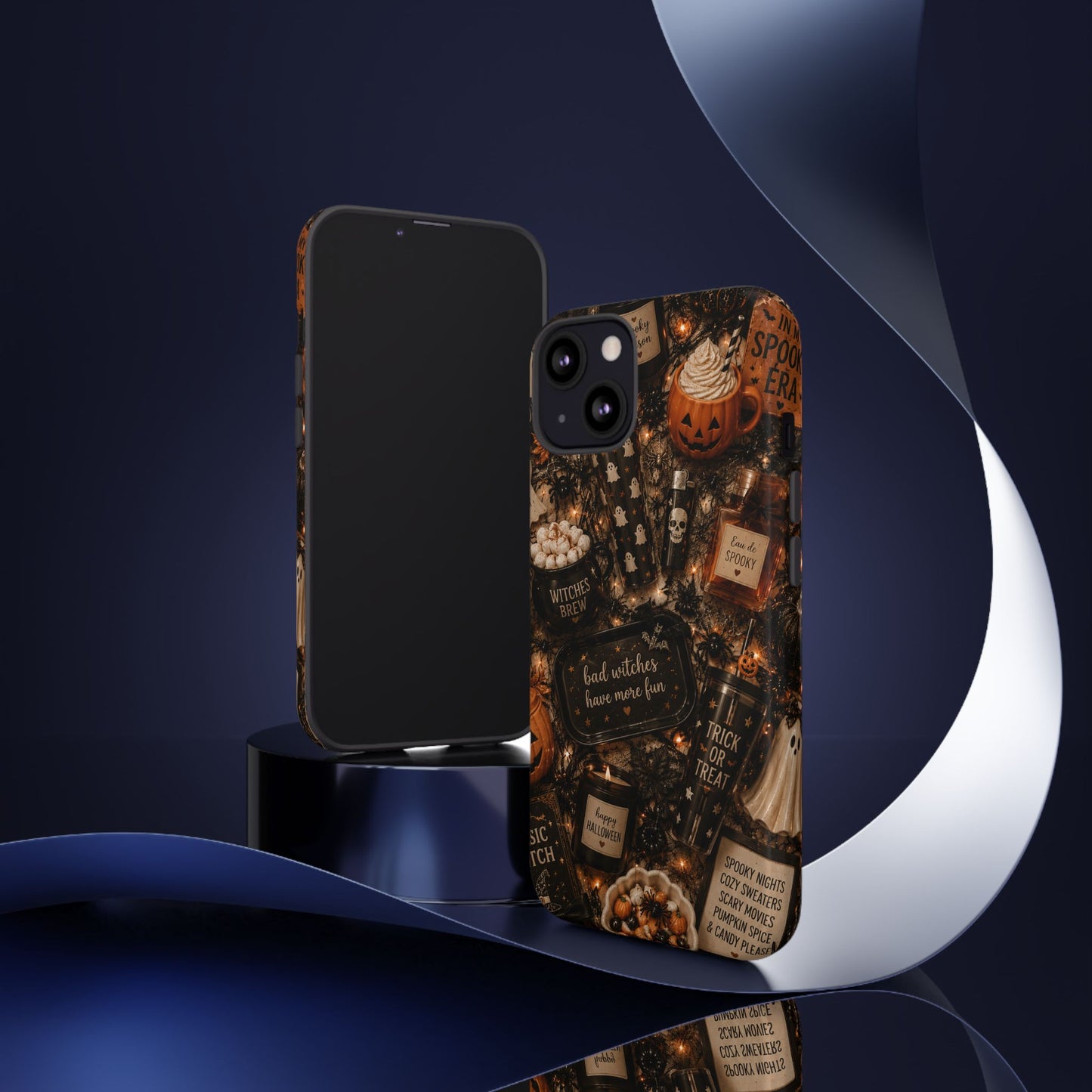 Sunflower Porch Co Halloween Collage phone case | spooky pumpkin witchy design
