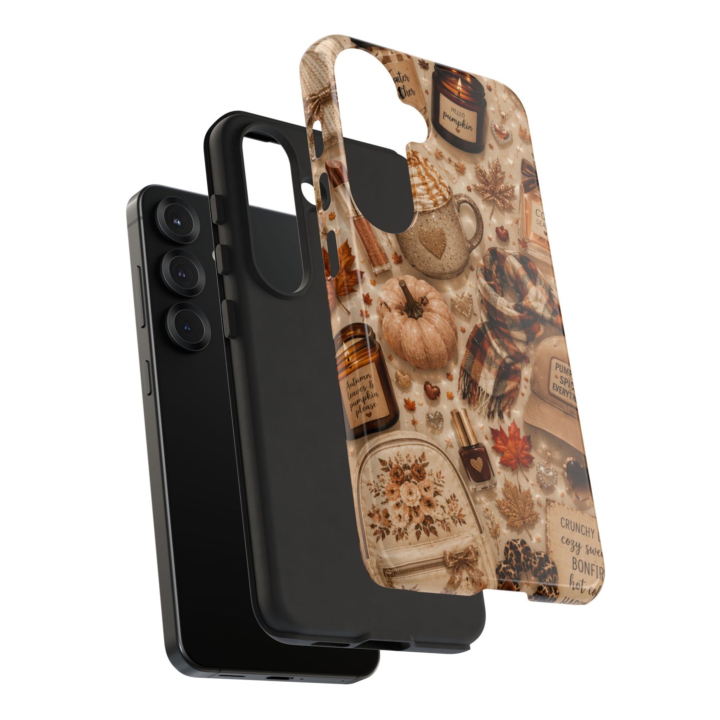 Sunflower Porch Co Cozy Autumn Mug and Pumpkin Pattern Phone Case | Fall Aesthetic