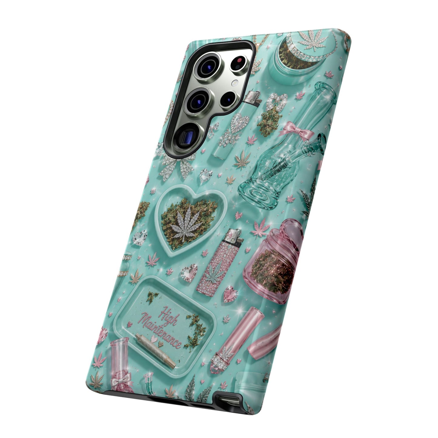 Sunflower Porch Co Mint Cannabis Pattern Phone Case | Tough Case