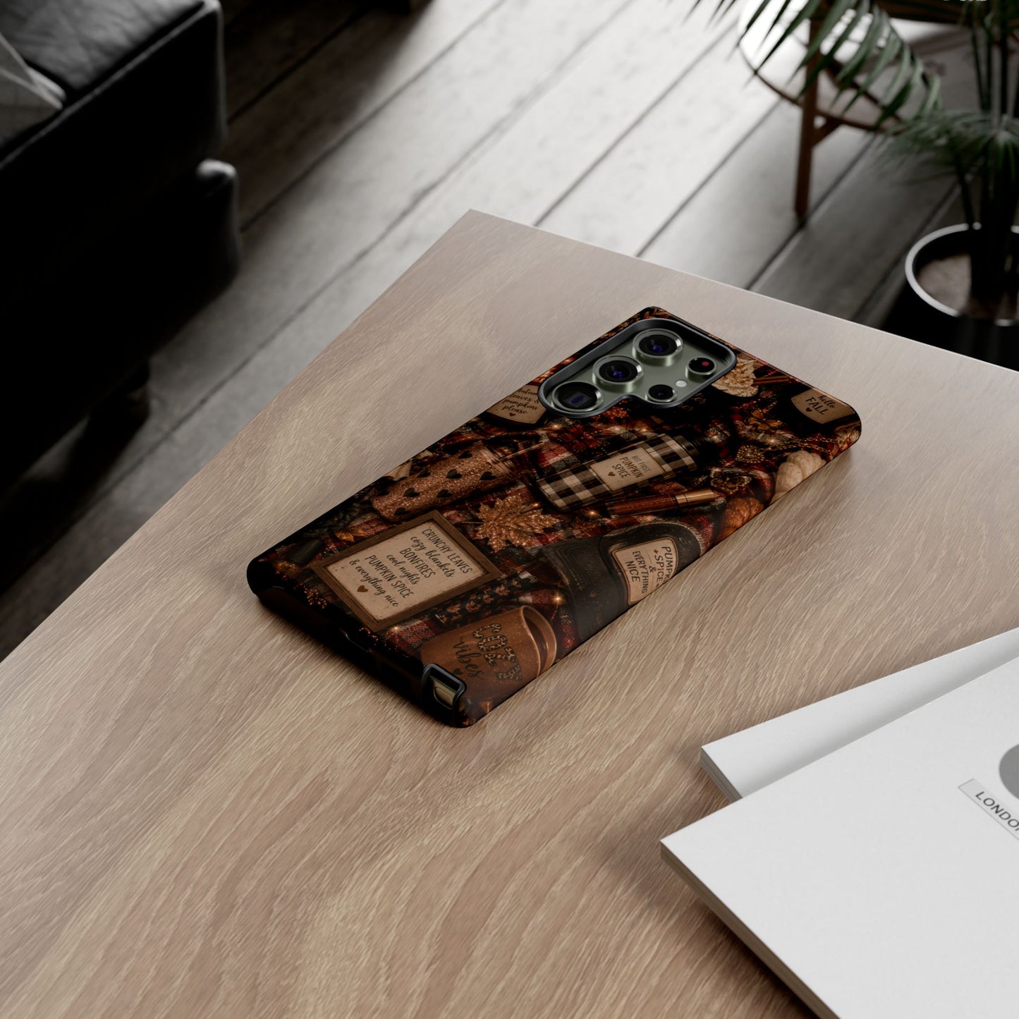 Sunflower Porch Co Cozy Pumpkin Spice Pattern Phone Case | Tough Cases
