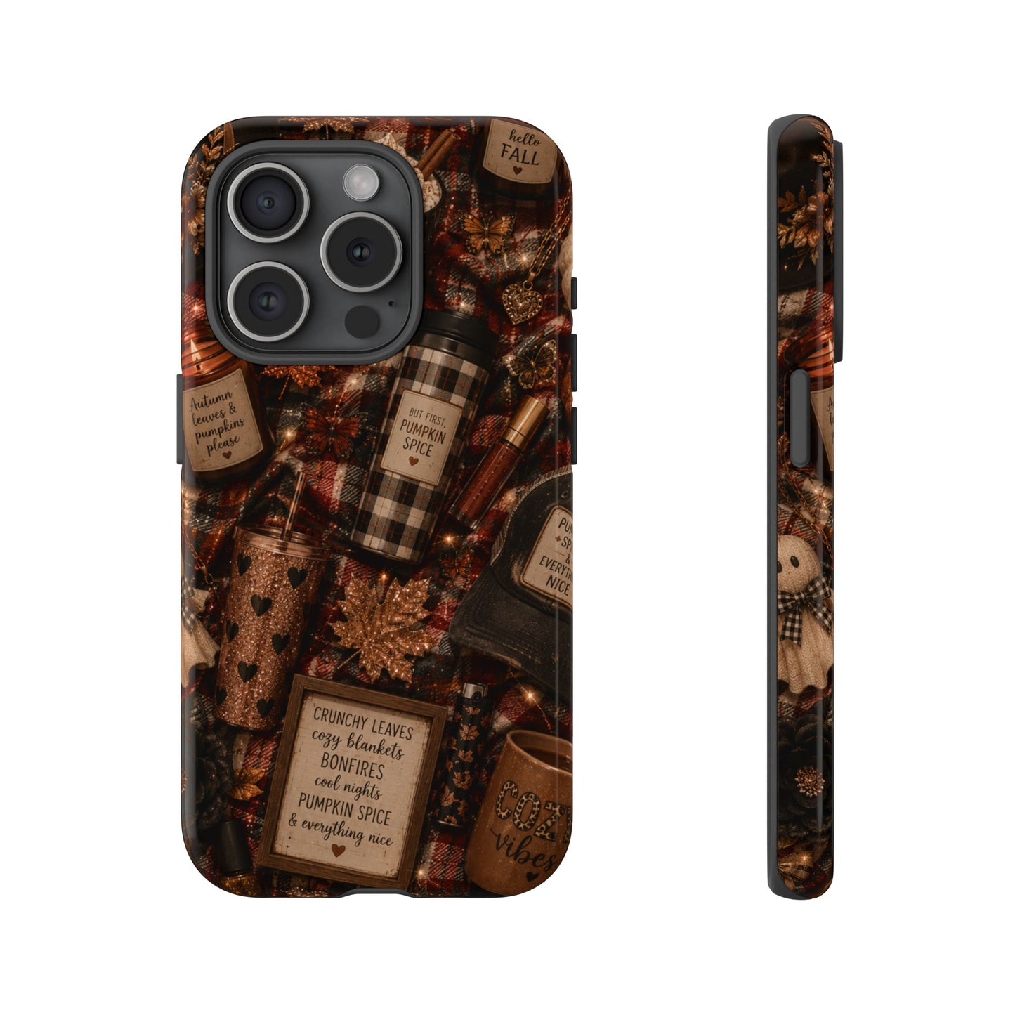 Sunflower Porch Co Cozy Pumpkin Spice Pattern Phone Case | Tough Cases